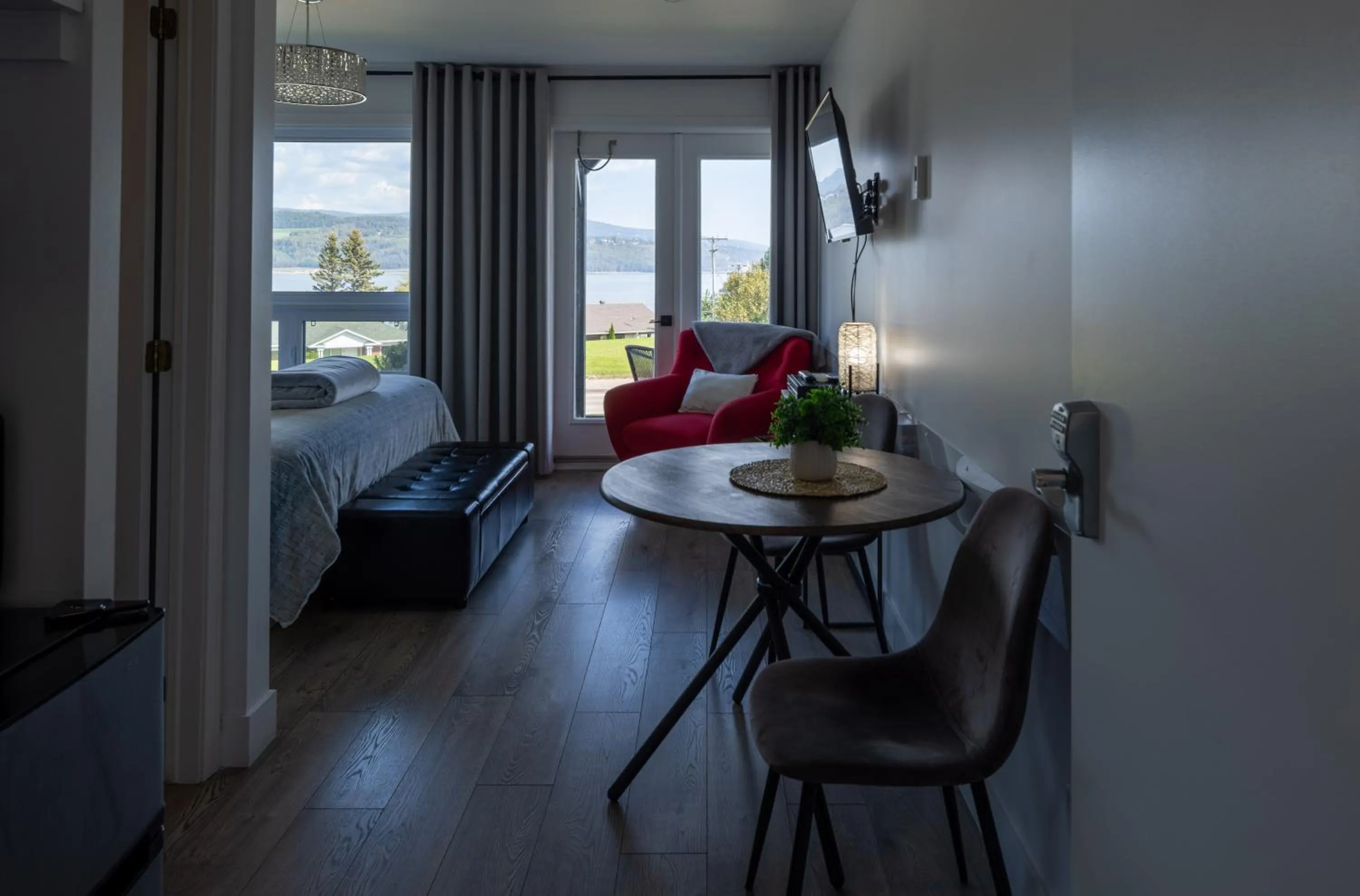 Bed in Motel le Point de Vue