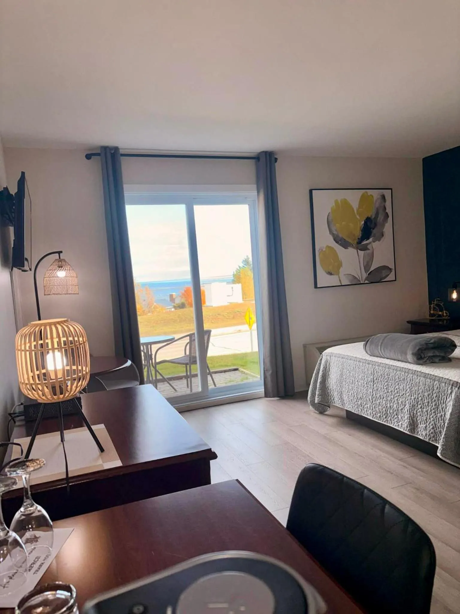 Bed in Motel le Point de Vue