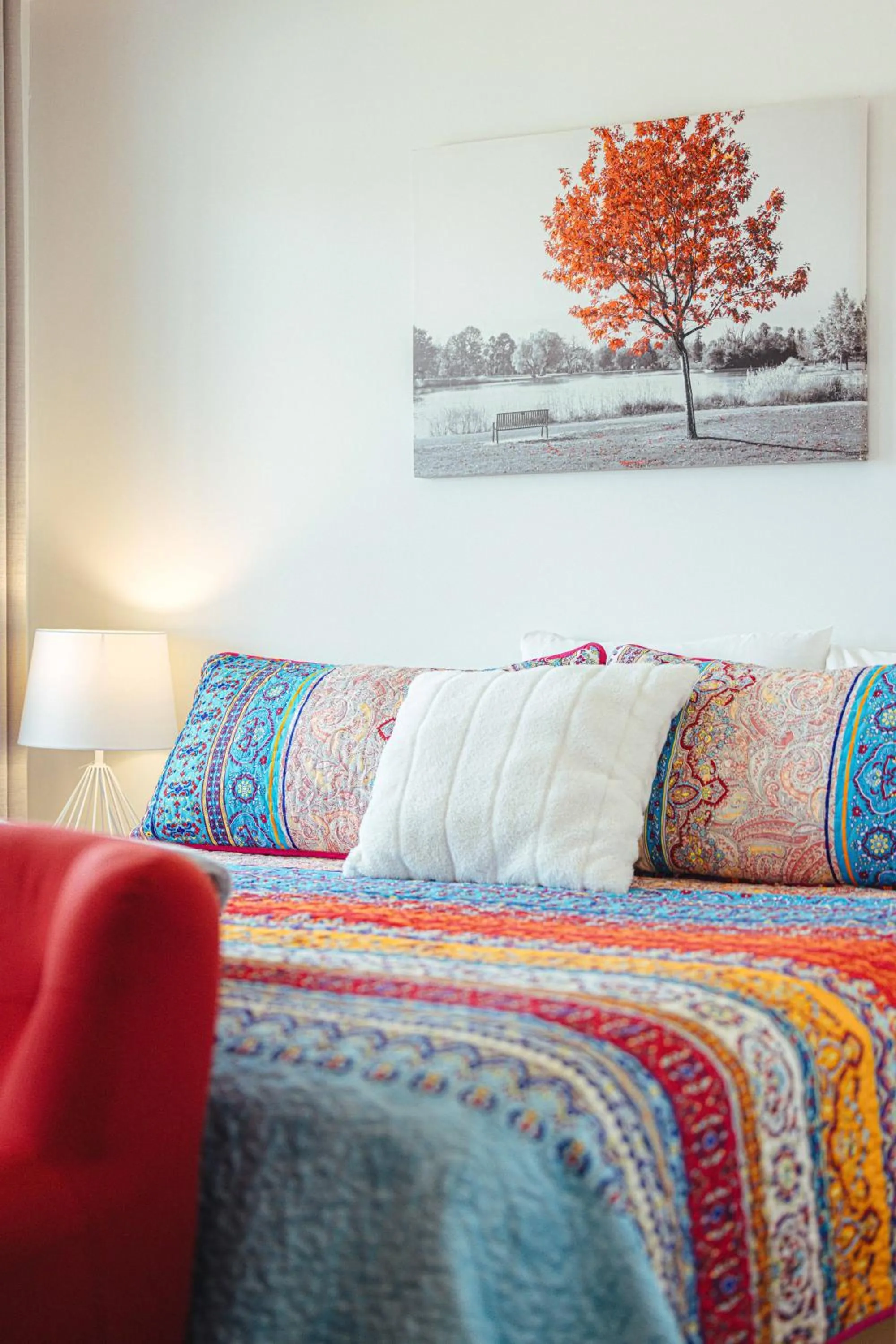 Bed in Motel le Point de Vue