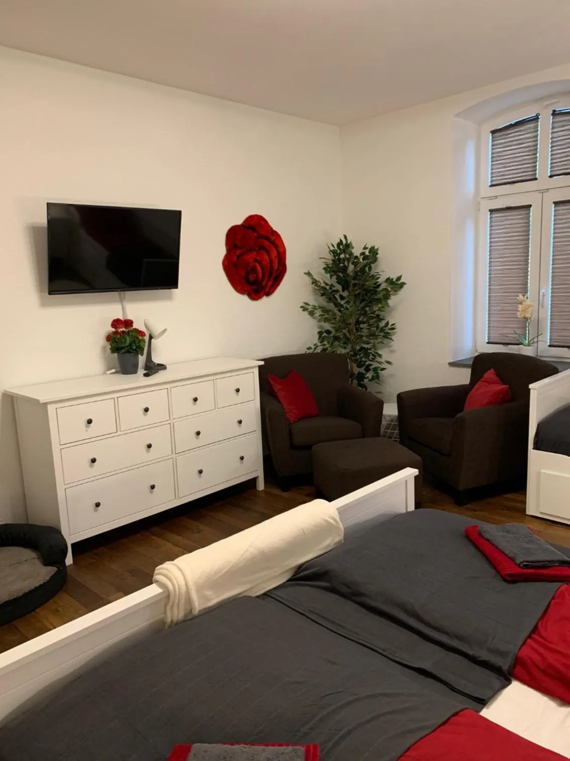 Bed in Wieko Ferienwohnungen - Luxus pur im Prinz von Preußen, Erdgeschoss