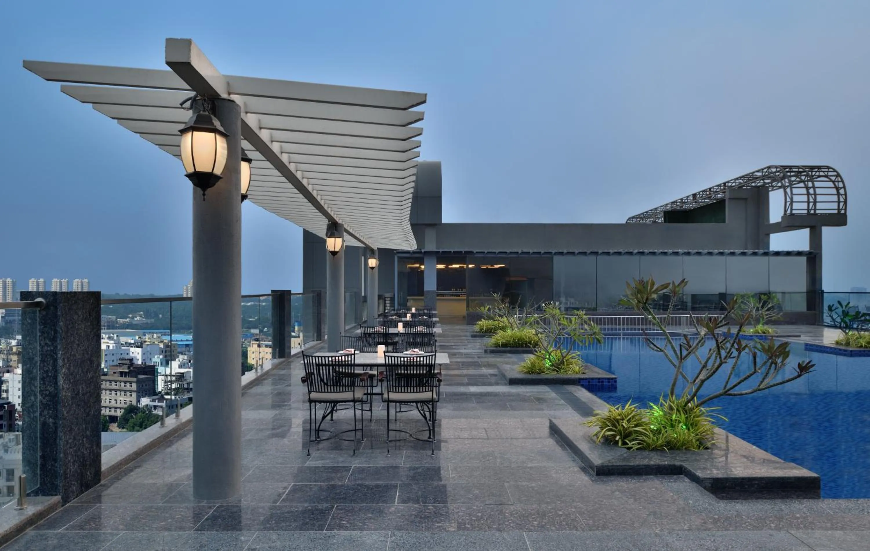 Pool view in Le Meridien Hyderabad