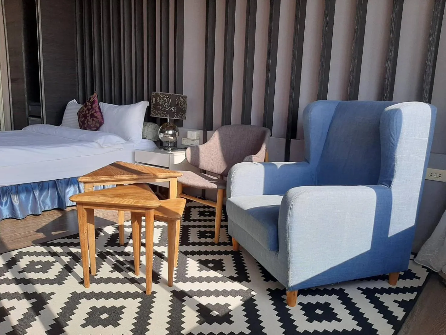 Decorative detail, Bed in 海邊邊民宿 Near Seaside B&B 民宿1092號