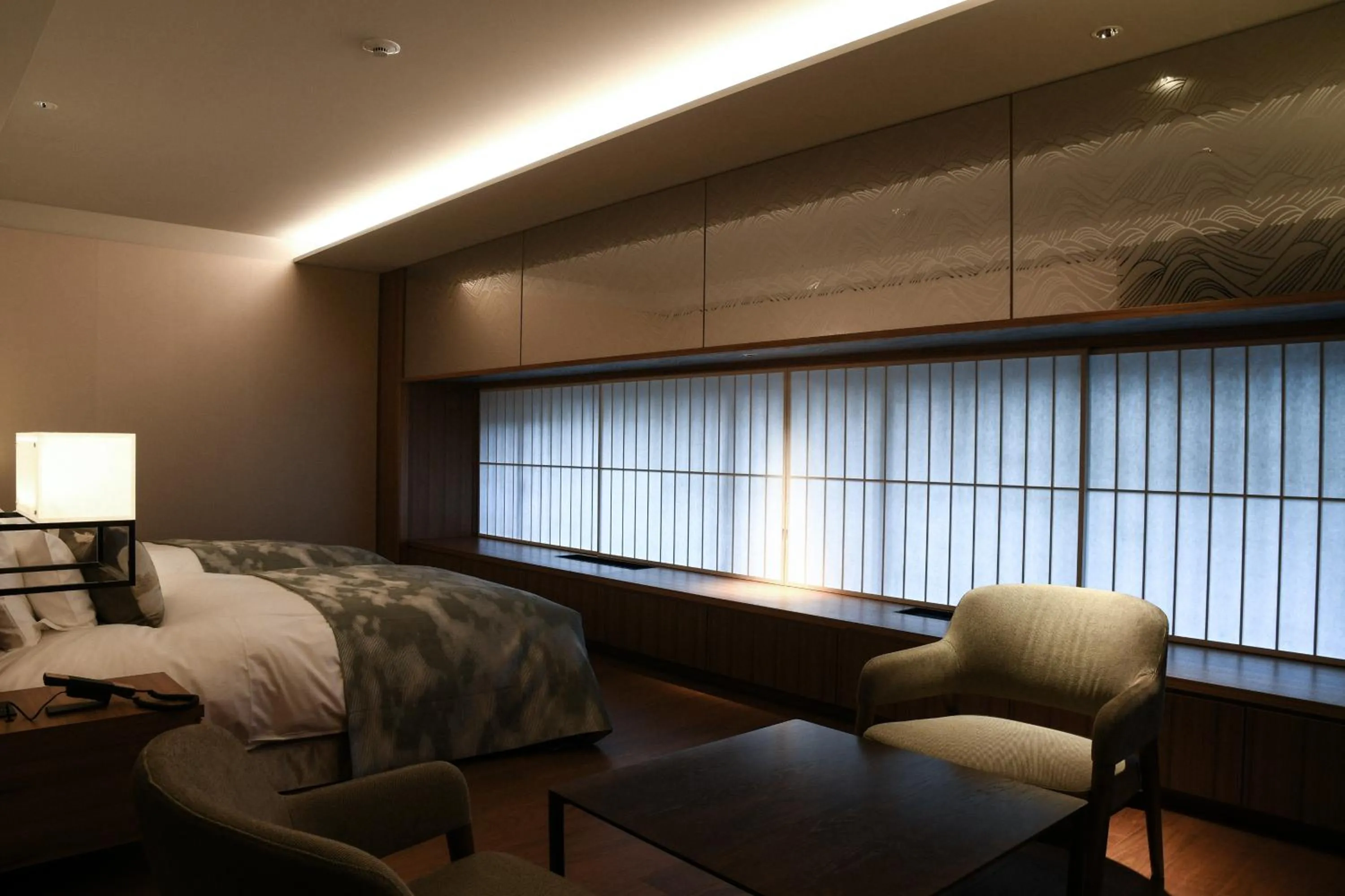 Photo of the whole room, Bed in THE HIRAMATSU KYOTO