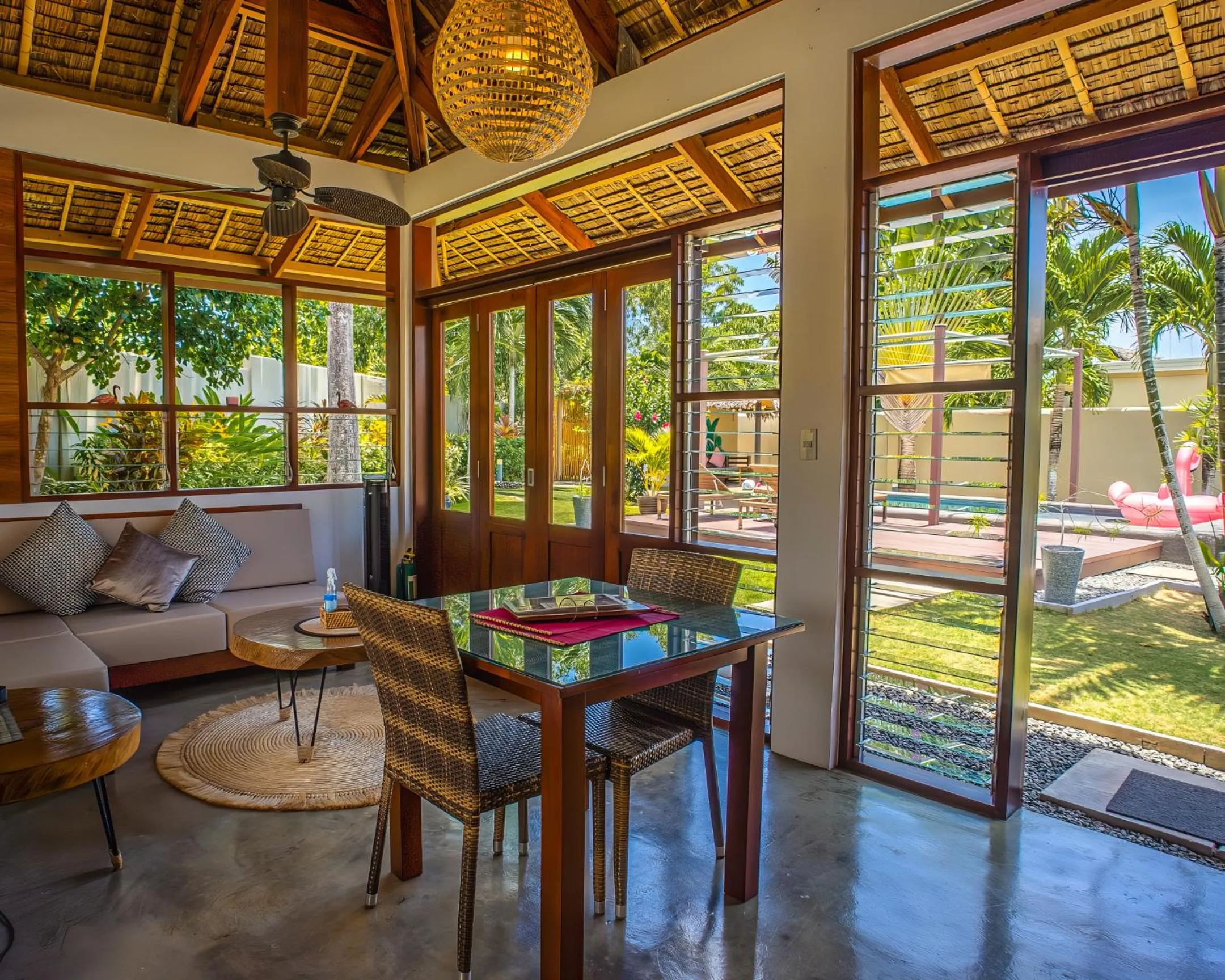 Seating area in Halamanan Residences