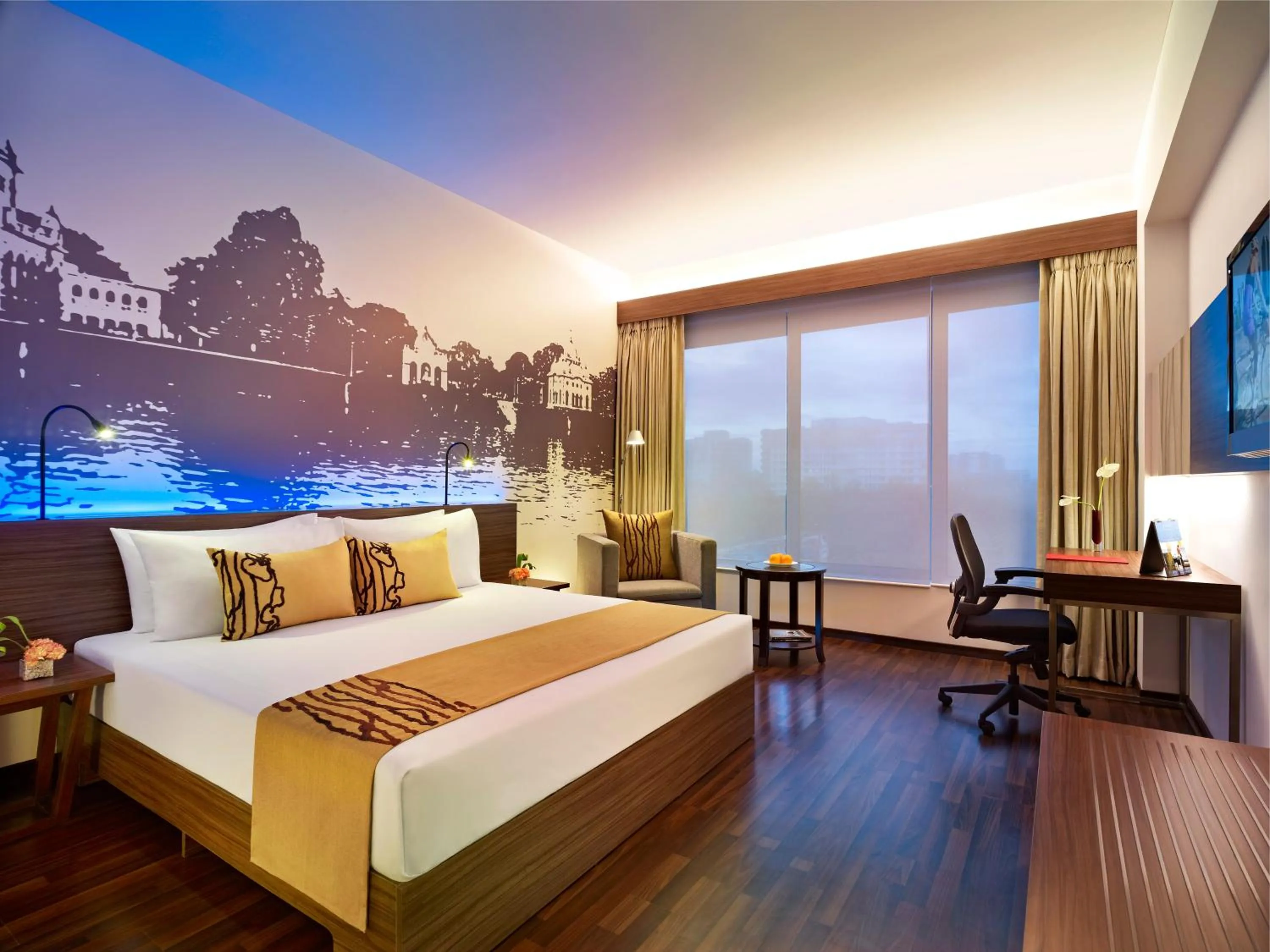 Photo of the whole room, Bed in Vivanta Kolkata EM Bypass