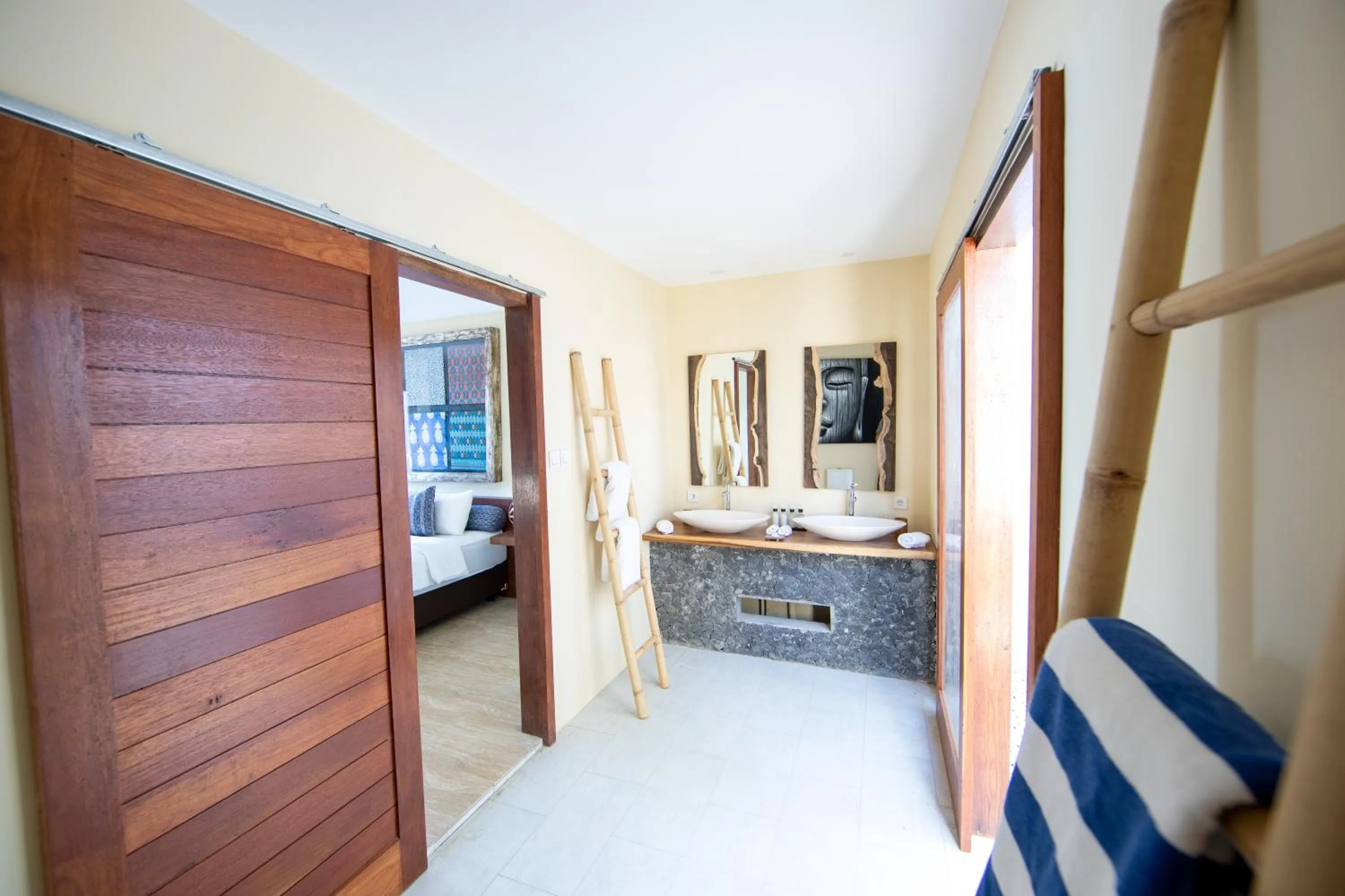 Bathroom, Bed in The Club Villas Lombok