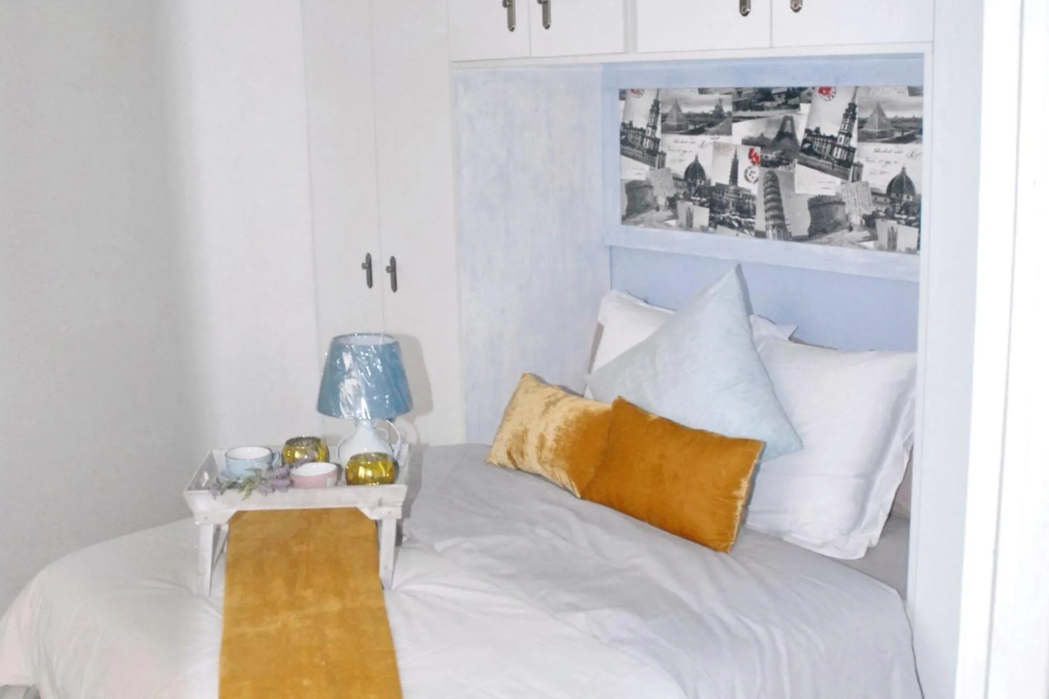 Bed in Bright Apartment in Sitges + Balcony