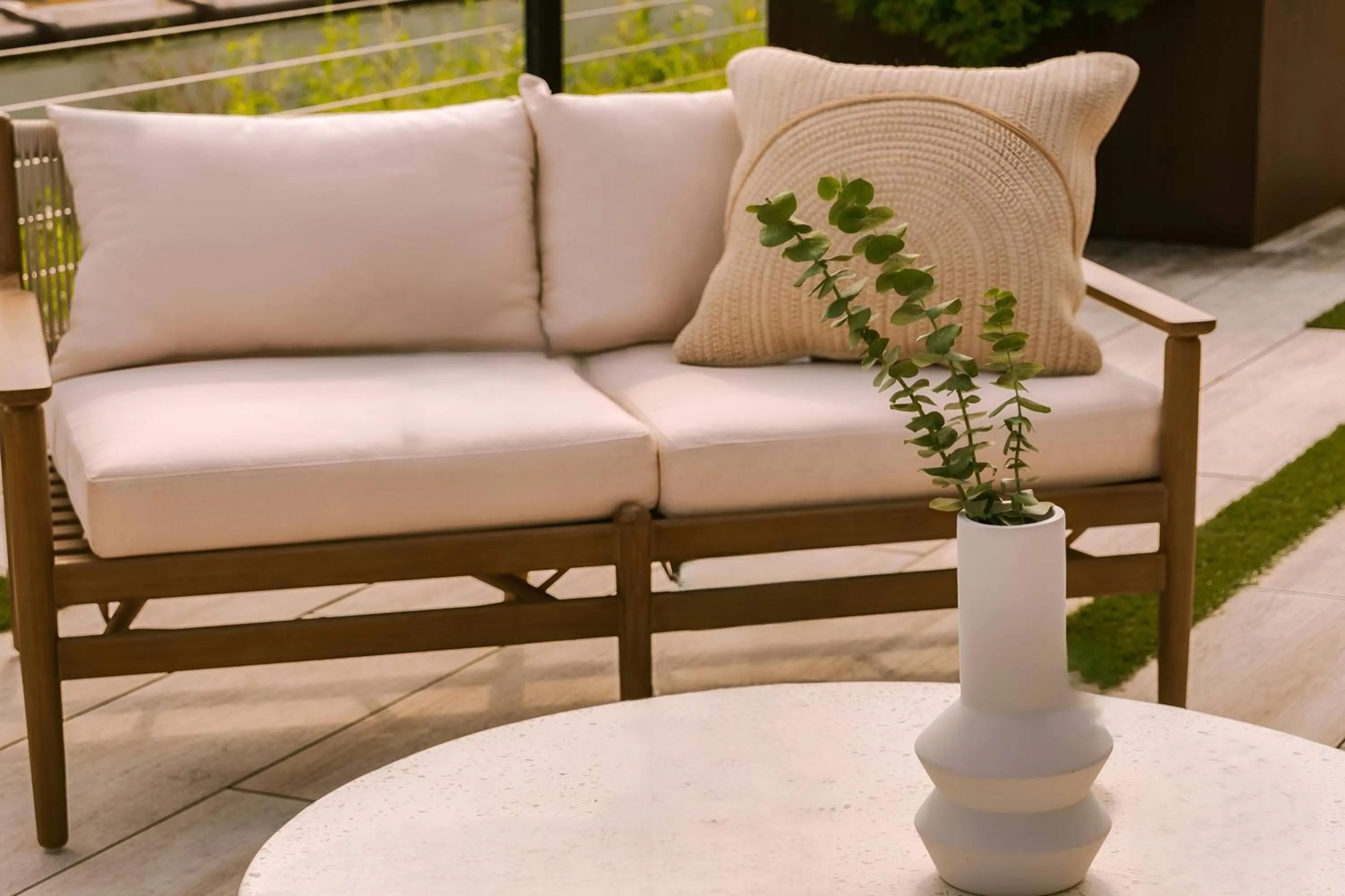 Inner courtyard view in The Heid Lofts by Reside, a Wyndham Residence