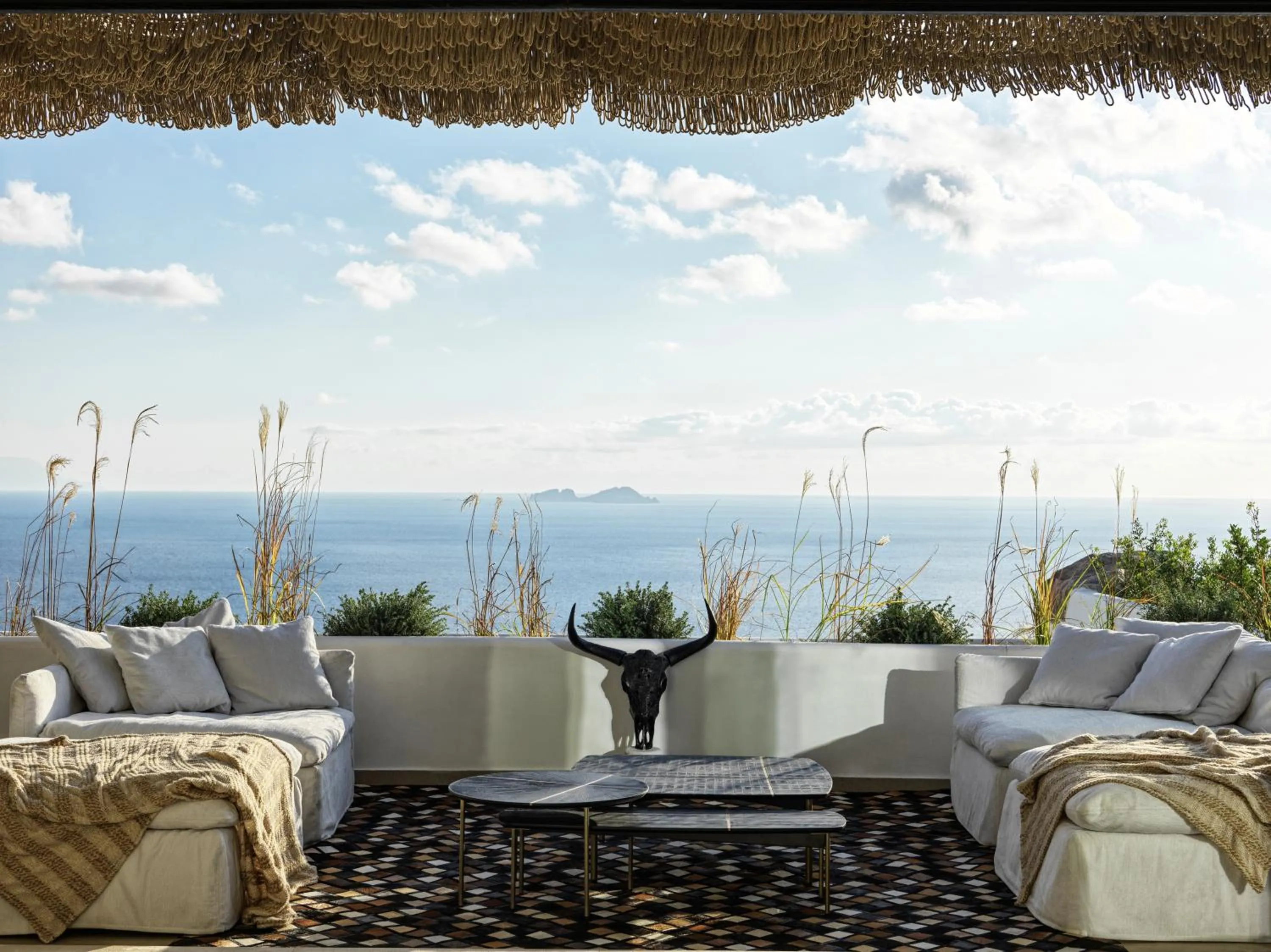Seating area in Myconian Panoptis Escape, a member of Small Luxury Hotels of the World