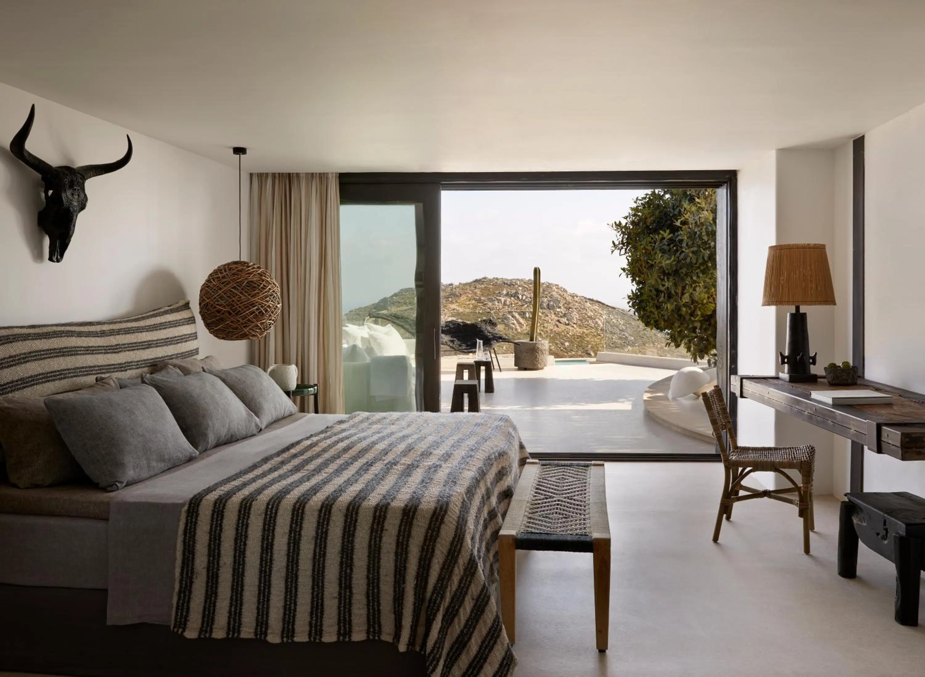 Bedroom, Bed in Myconian Panoptis Escape, a member of Small Luxury Hotels of the World