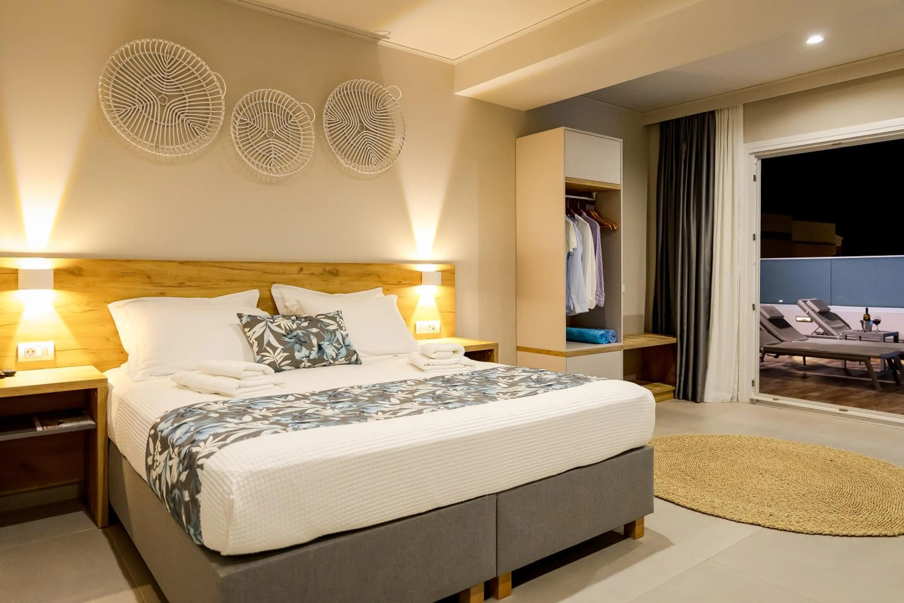 Night, Bed in Sarpidon Suites