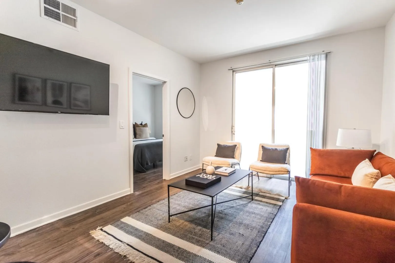 Living room in 2BD 2BTH Condo 10 Min Walk to Santa Monica Beach