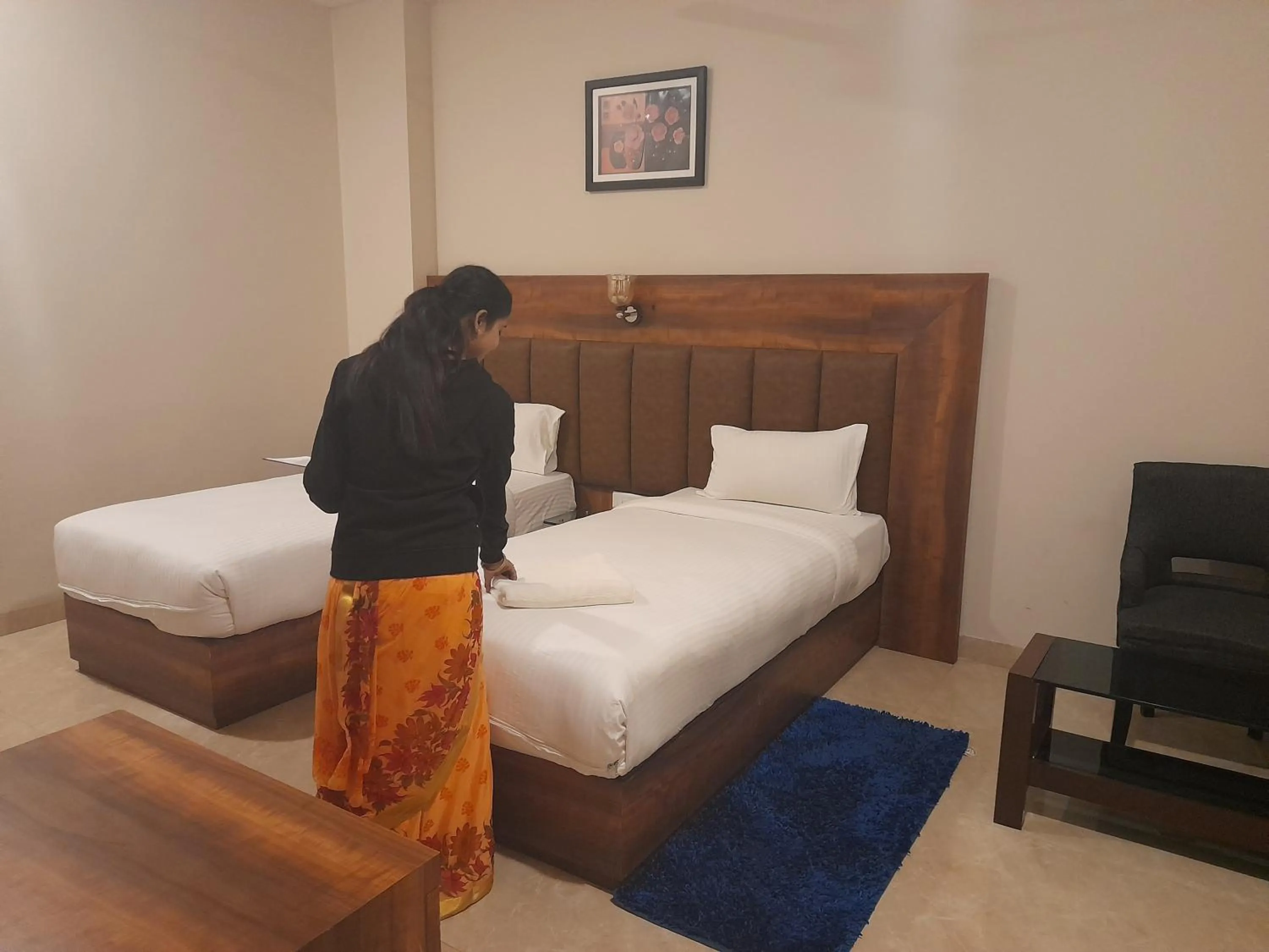 People, Bed in Hotel Radiance Courtyard