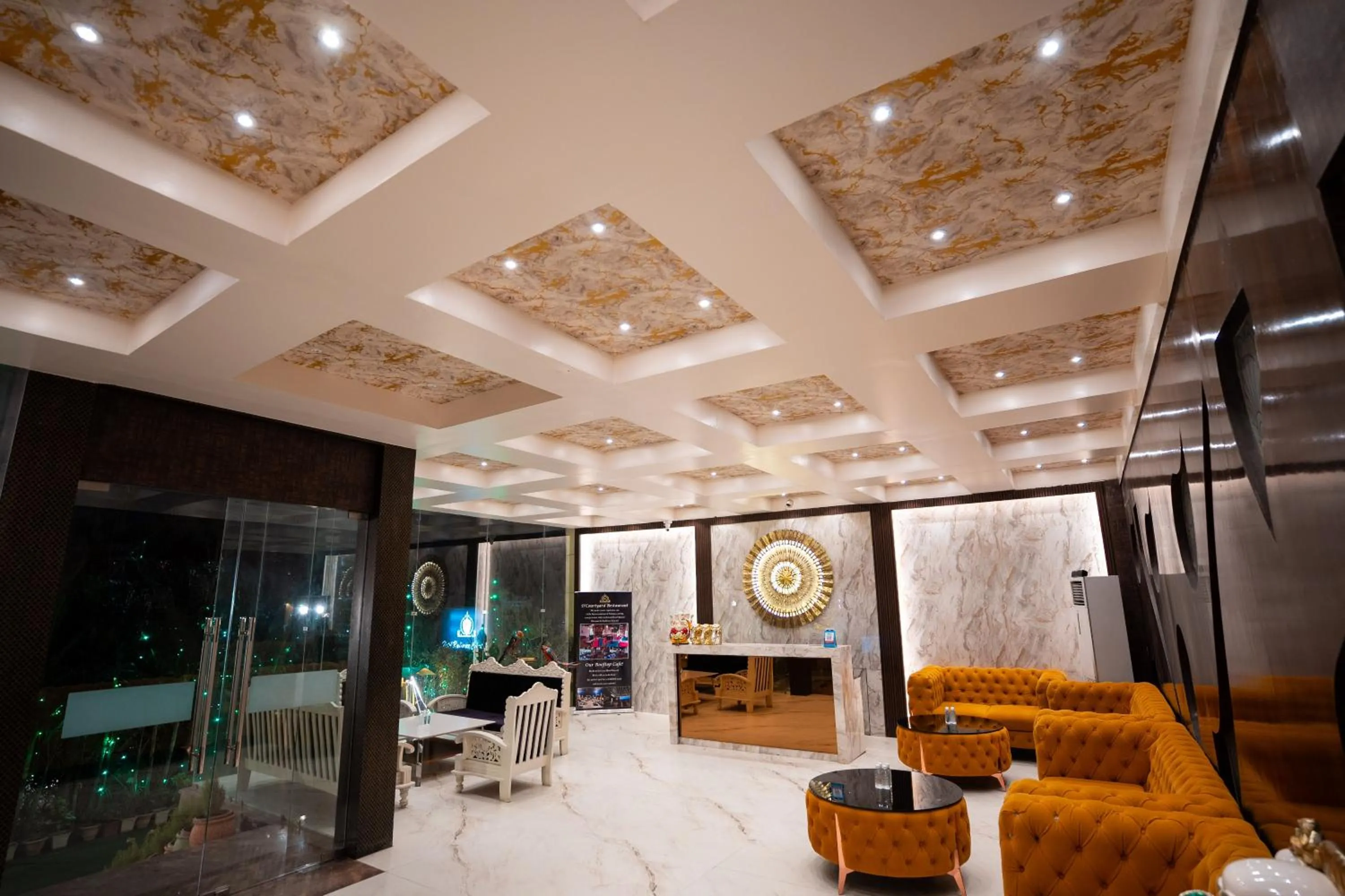 Seating area in Hotel Radiance Courtyard