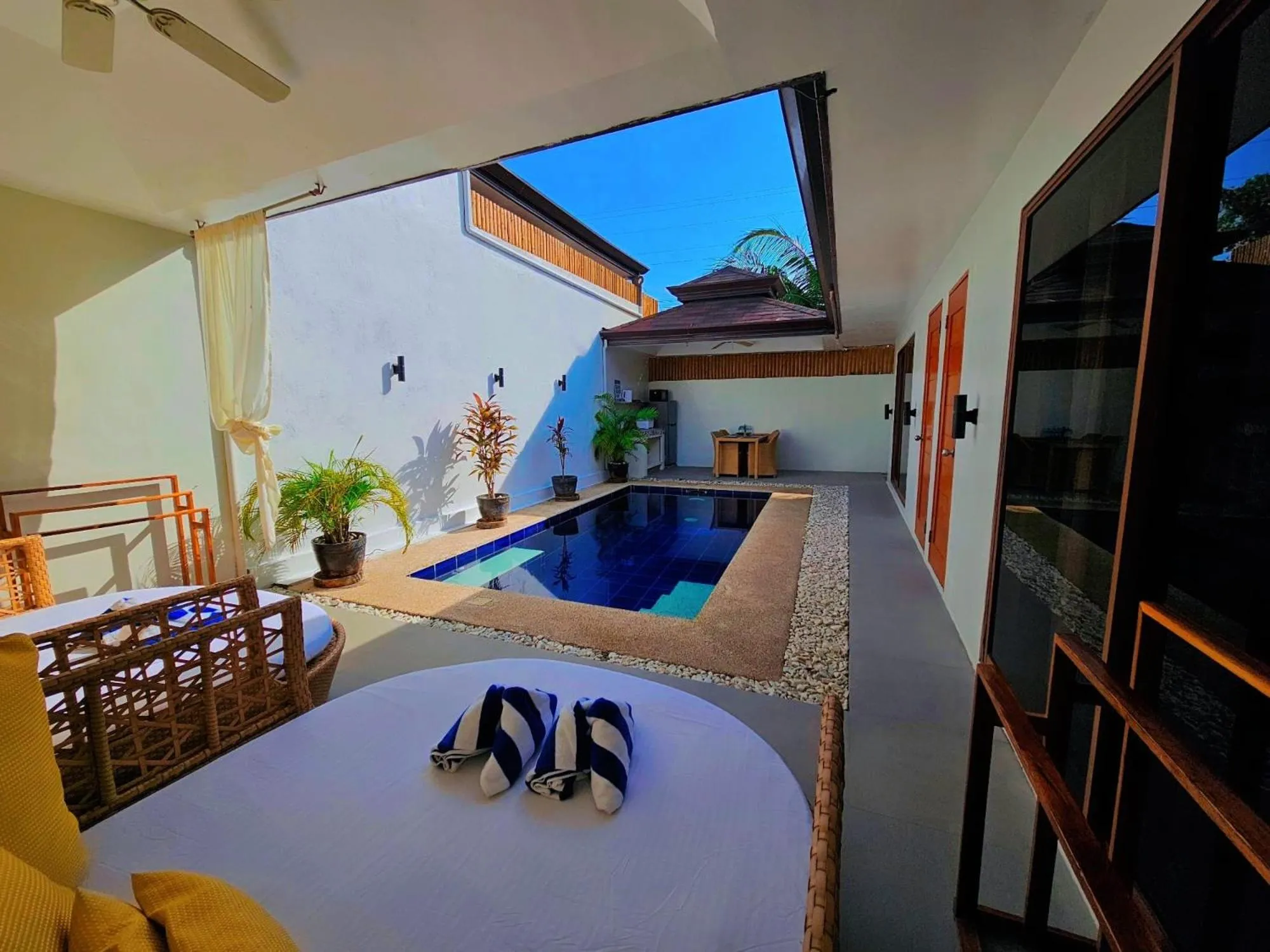 Seating area, Bed in Bali Villas Panglao Bohol