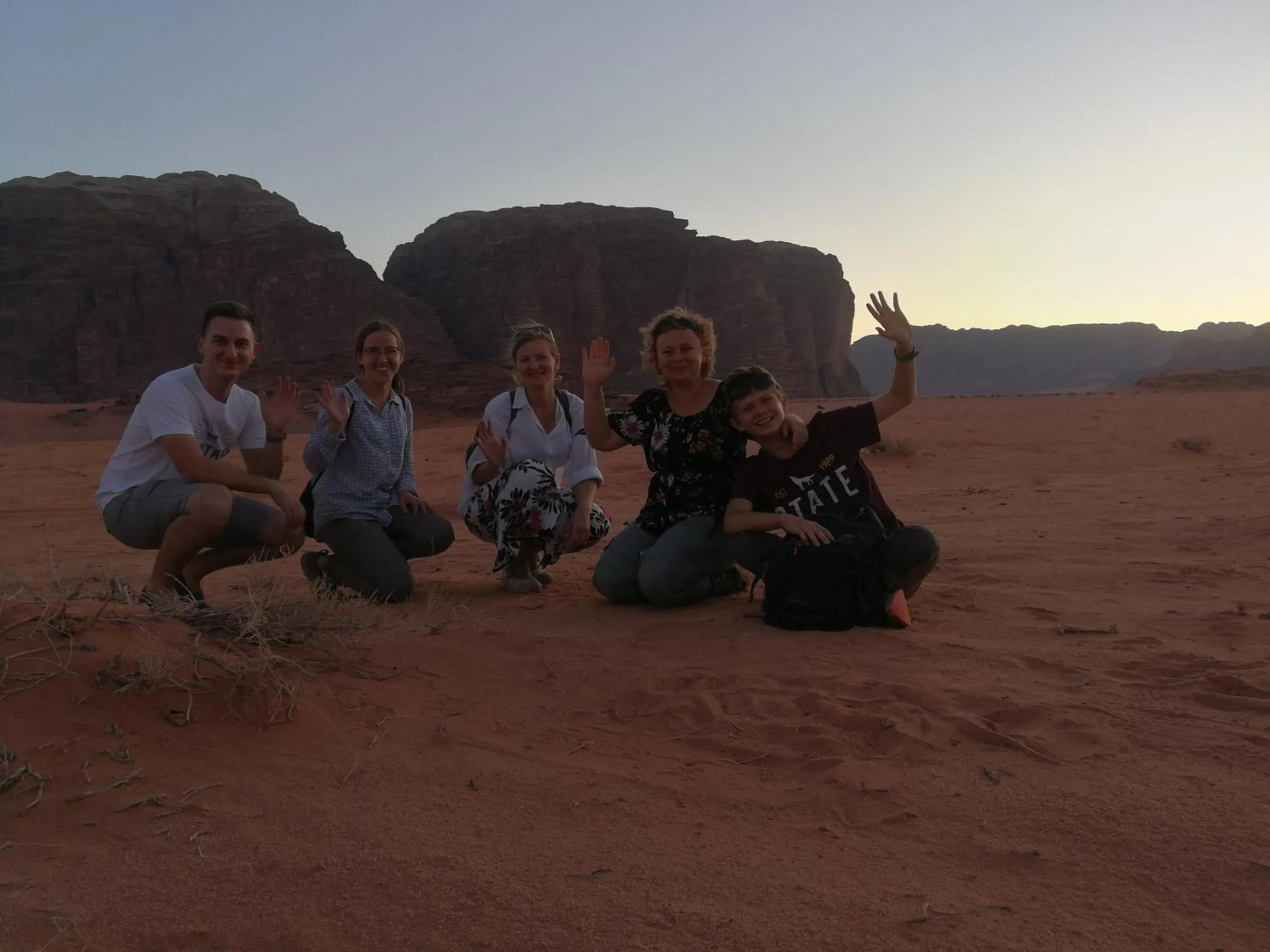 People in WadiRum Mobile Camp