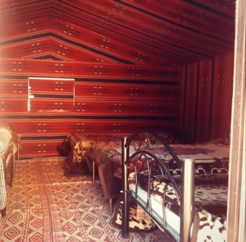 Bed in WadiRum Mobile Camp