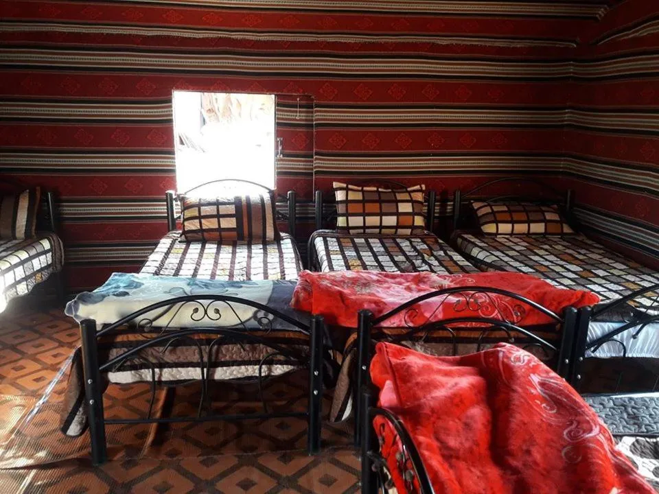 Bed in WadiRum Mobile Camp