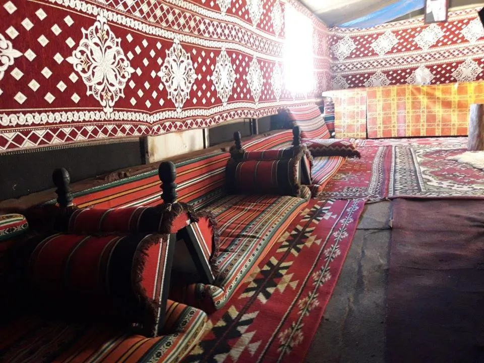 Seating area in WadiRum Mobile Camp