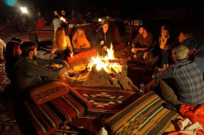 People in WadiRum Mobile Camp