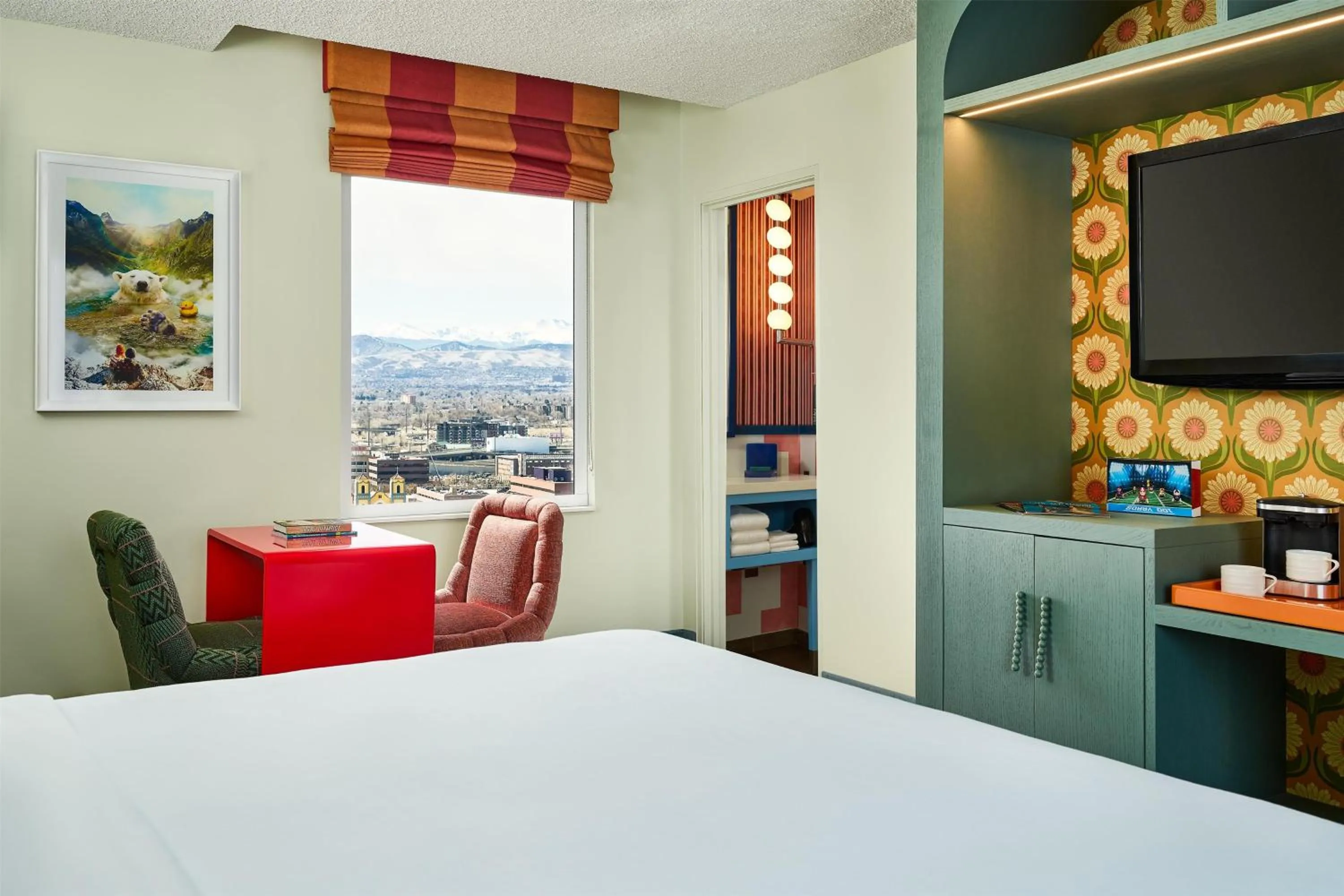 Bed in the Curtis Denver - A DoubleTree by Hilton Hotel