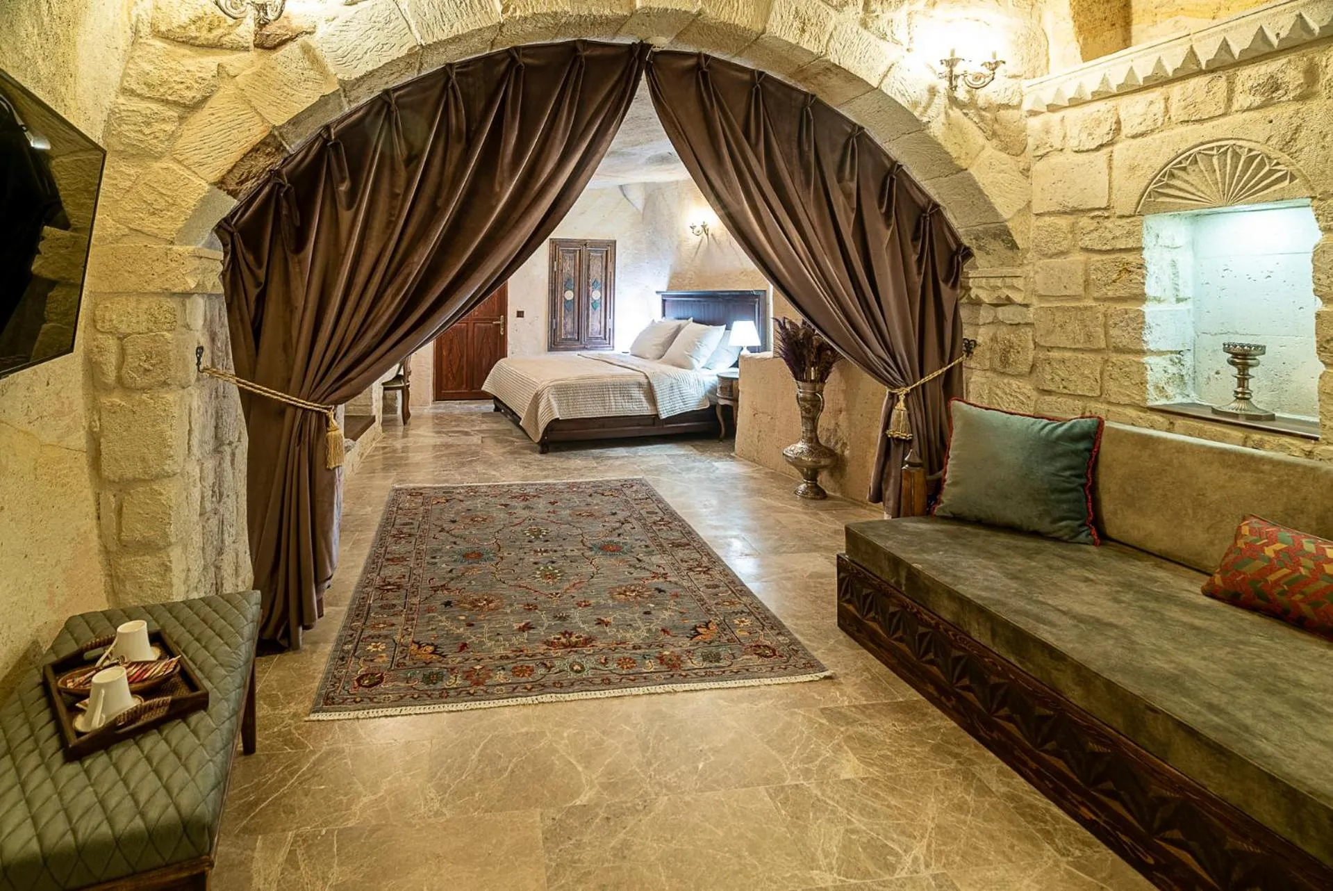 Living room, Bed in Zeydem Suites