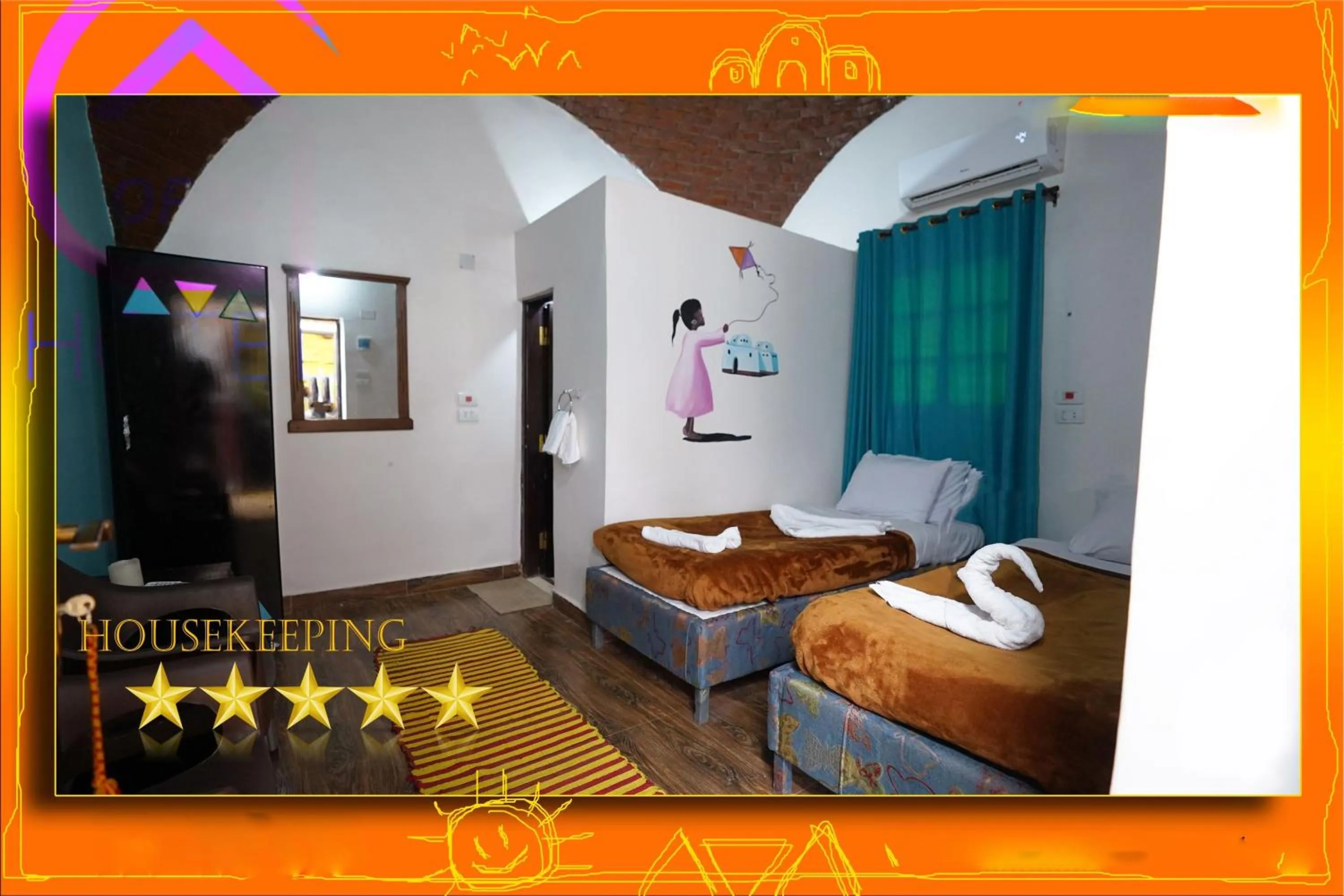 Bedroom, Bed in Opal privat nubian hotel