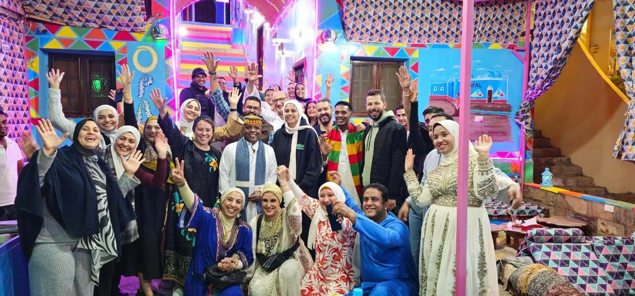 group of guests in Opal privat nubian hotel