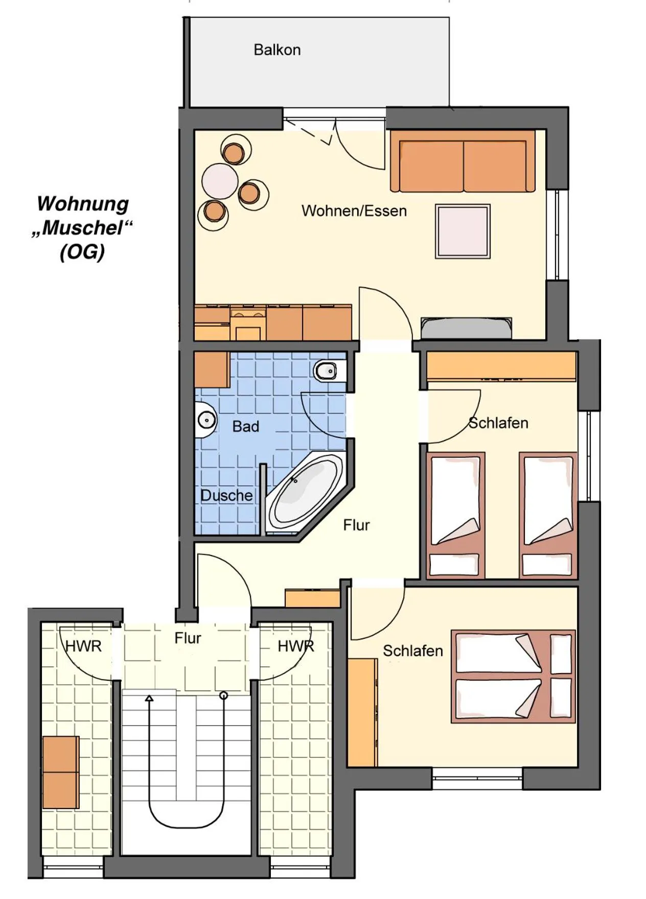 Floor plan in Dünenkieker Ferienwohnung