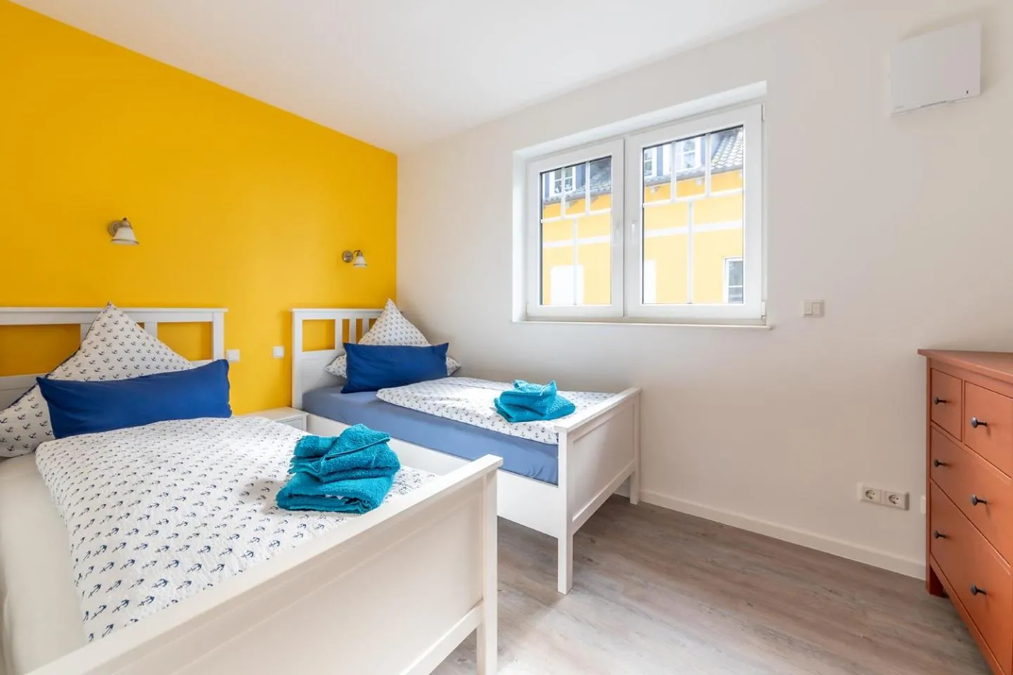 Bed in Dünenkieker Ferienwohnung