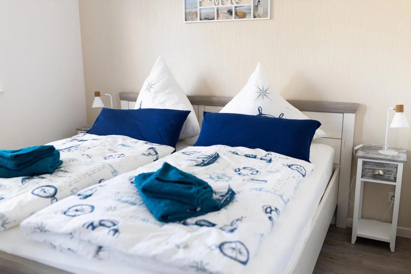 Bed in Dünenkieker Ferienwohnung