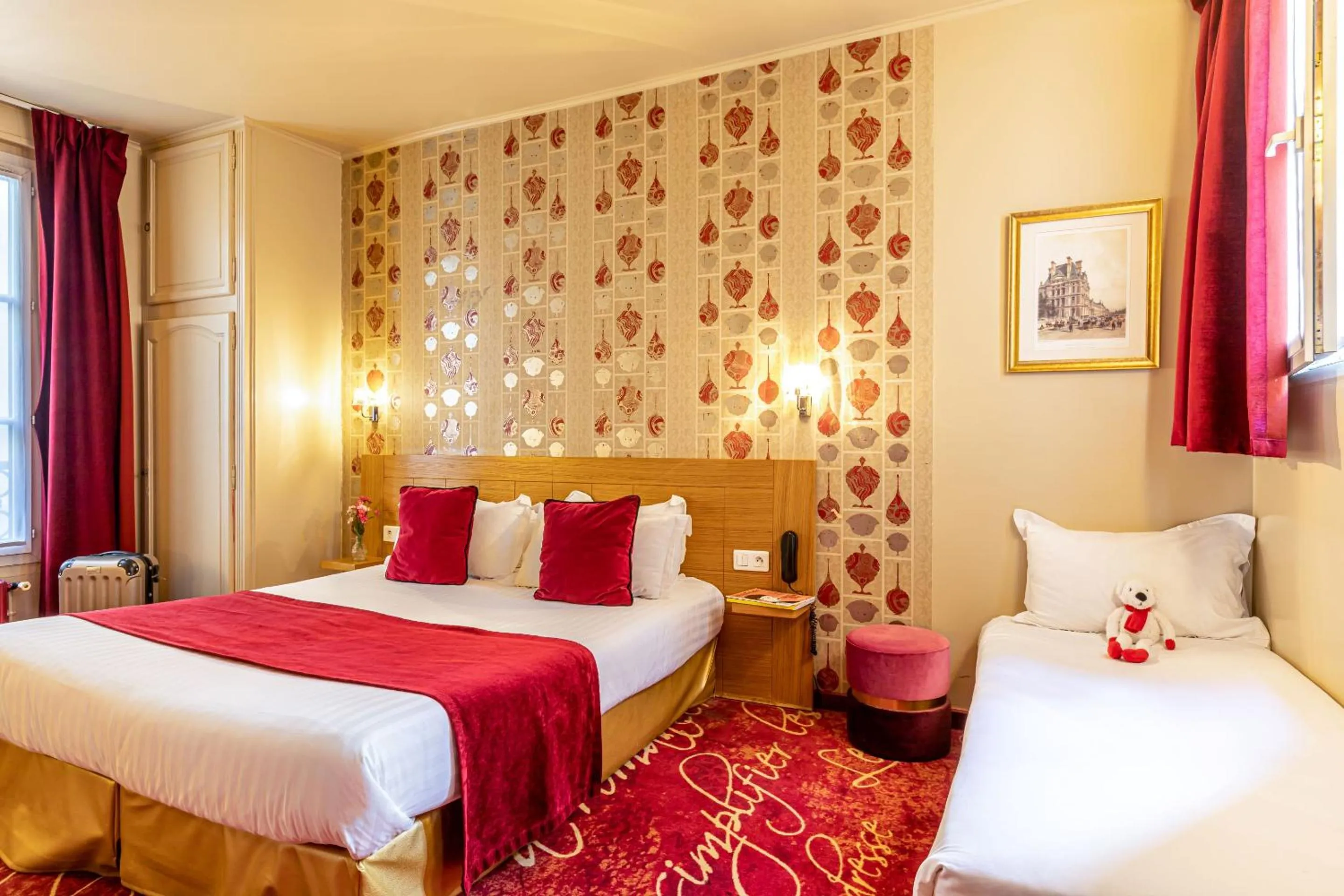 Bed in Hotel Romance Malesherbes by Patrick Hayat