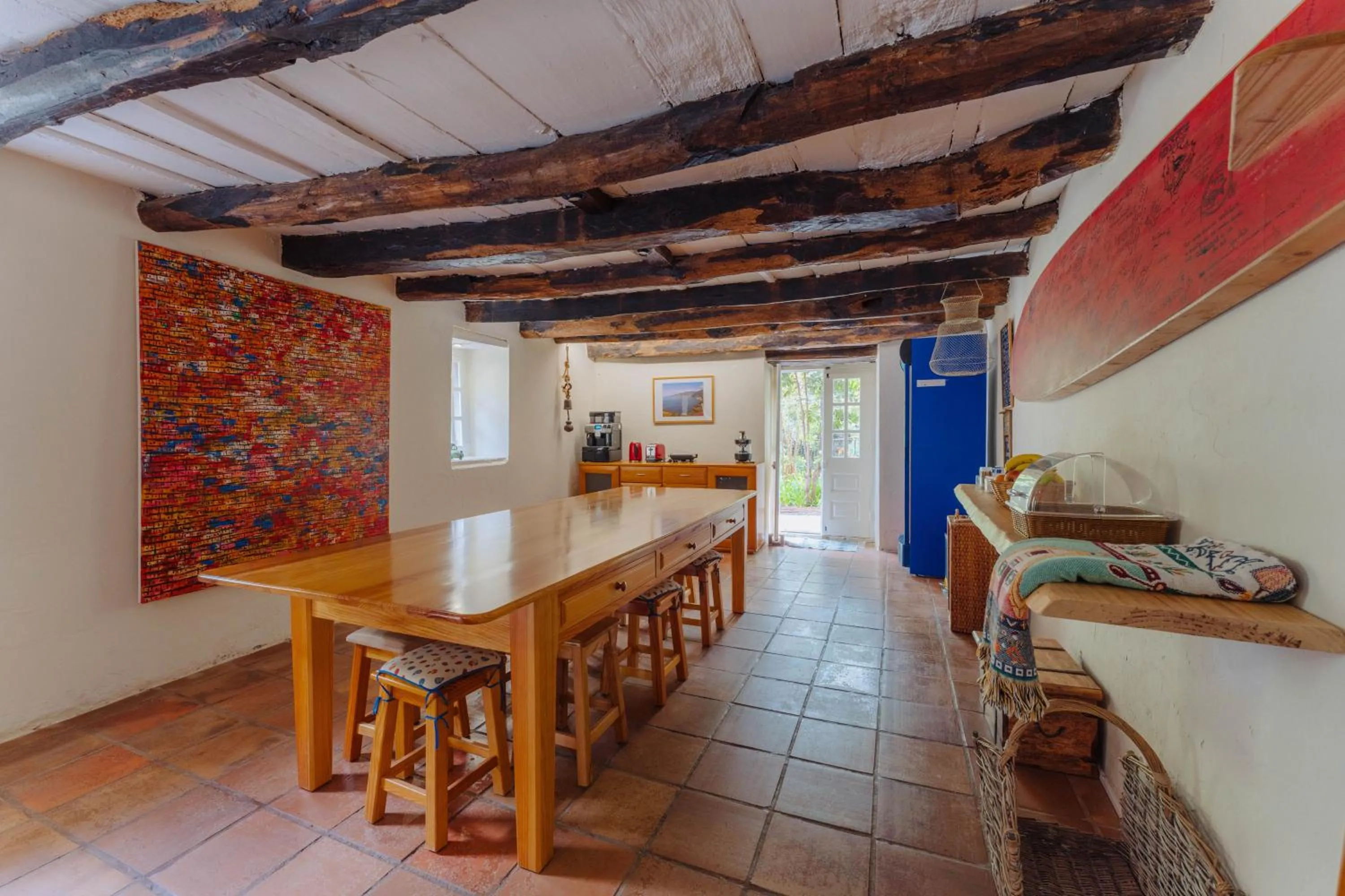 Seating area in Madeira Surf Lodge