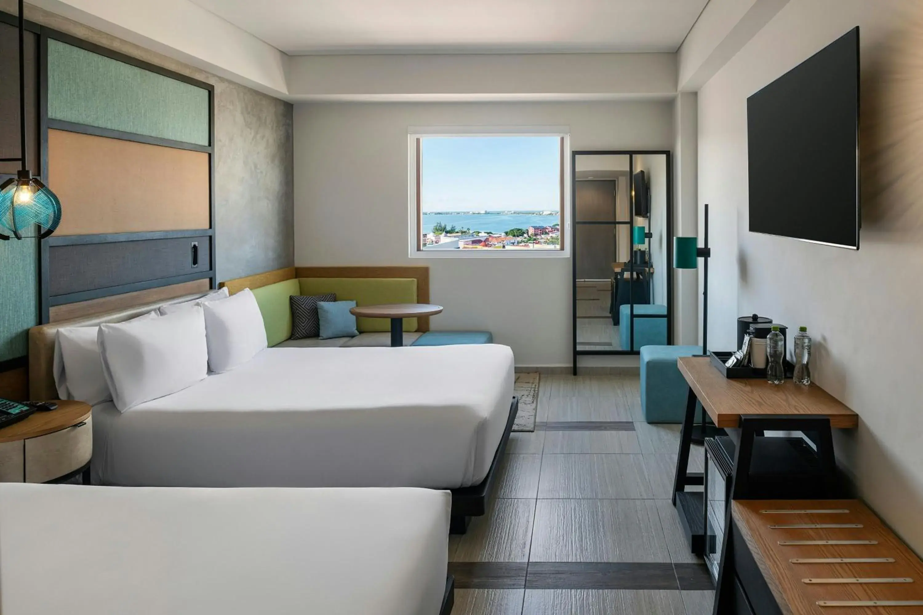 Aloft Lagoon View, Guest room, 2 Queen+ Complimentary open bar in Aloft Cancun Aloft Lagoon View, Guest room, 2 Queen+ Complimentary open bar in Aloft Cancun