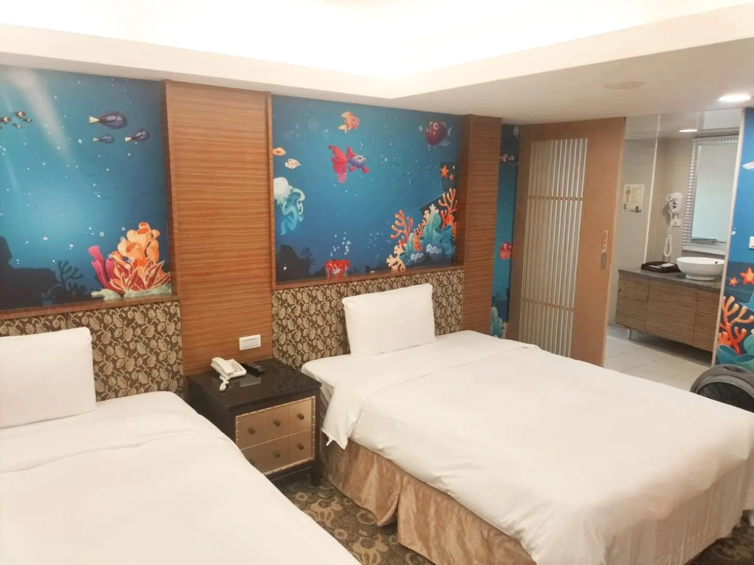 Bed in JinShan Sakura Bay Hot Spring Hotel