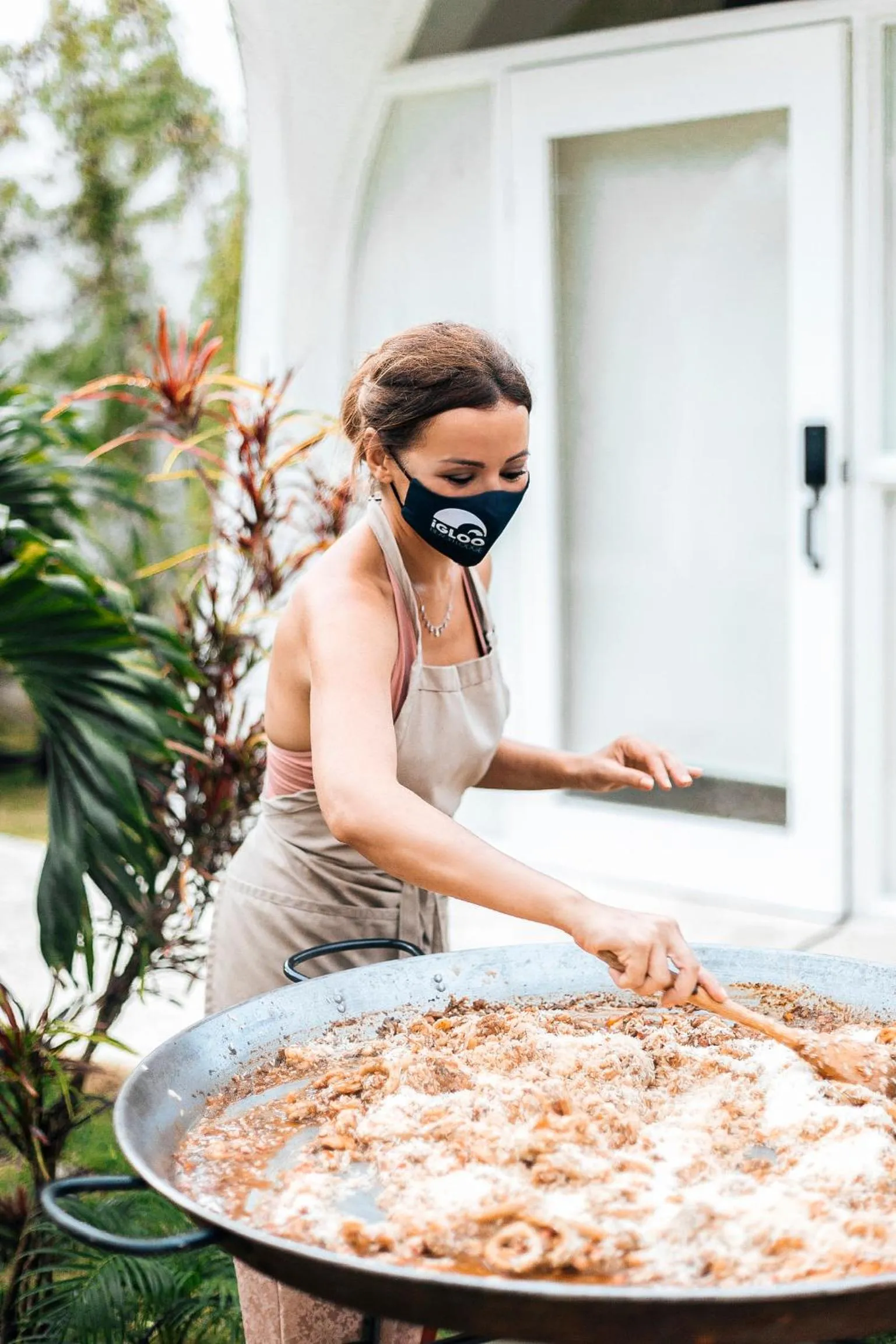 People in Igloo Beach Lodge