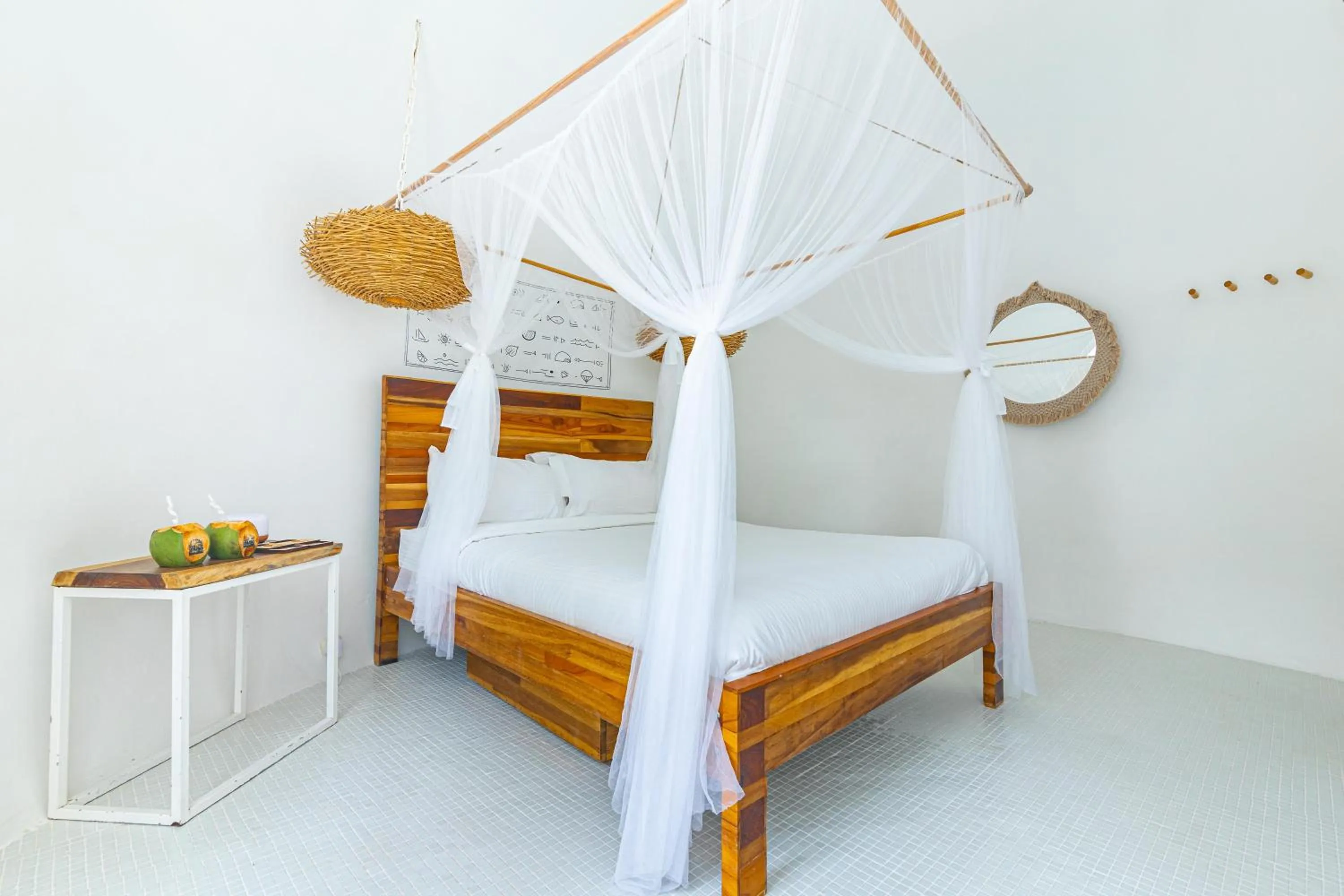 Bed in Igloo Beach Lodge