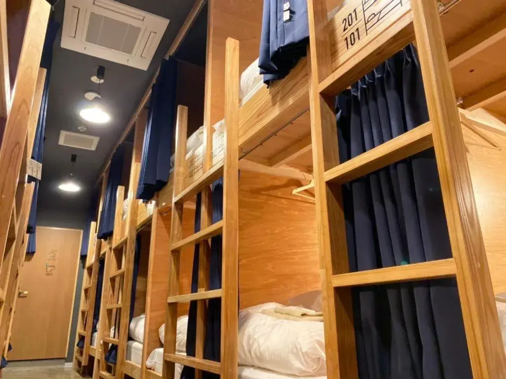 Bunk Bed in Male Dormitory Room in HOTEL&HOSTEL HARU Bunk Bed in Male Dormitory Room in HOTEL&HOSTEL HARU