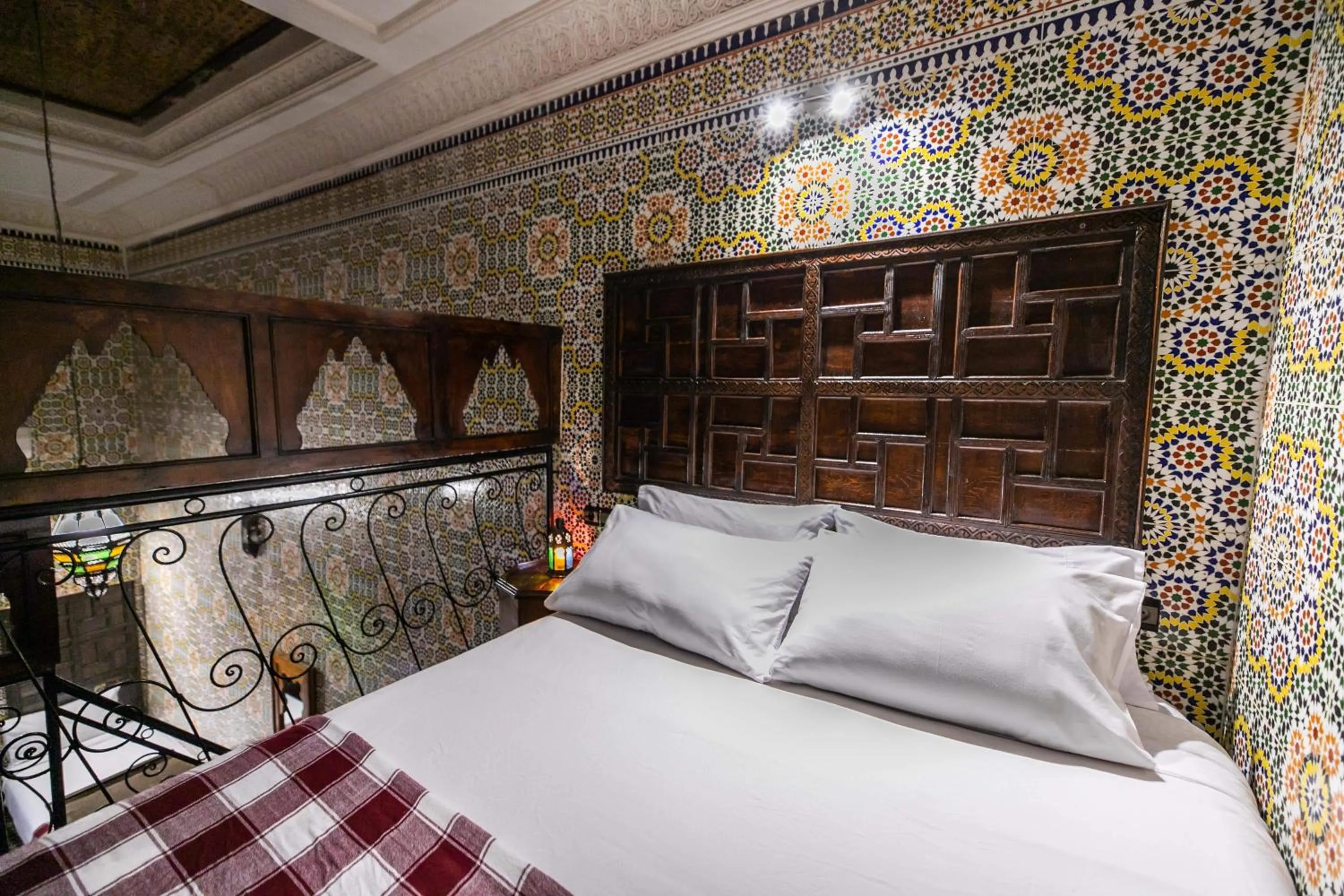 Bed in Riad Fes Aicha & SPA