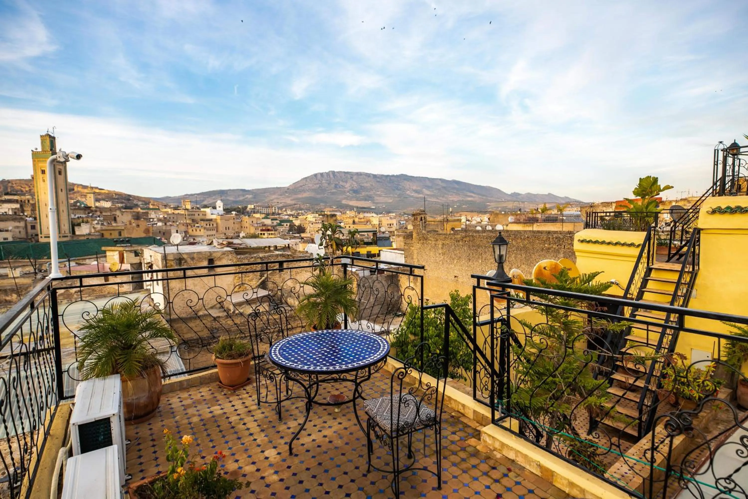 Balcony/Terrace in Riad Fes Aicha & SPA