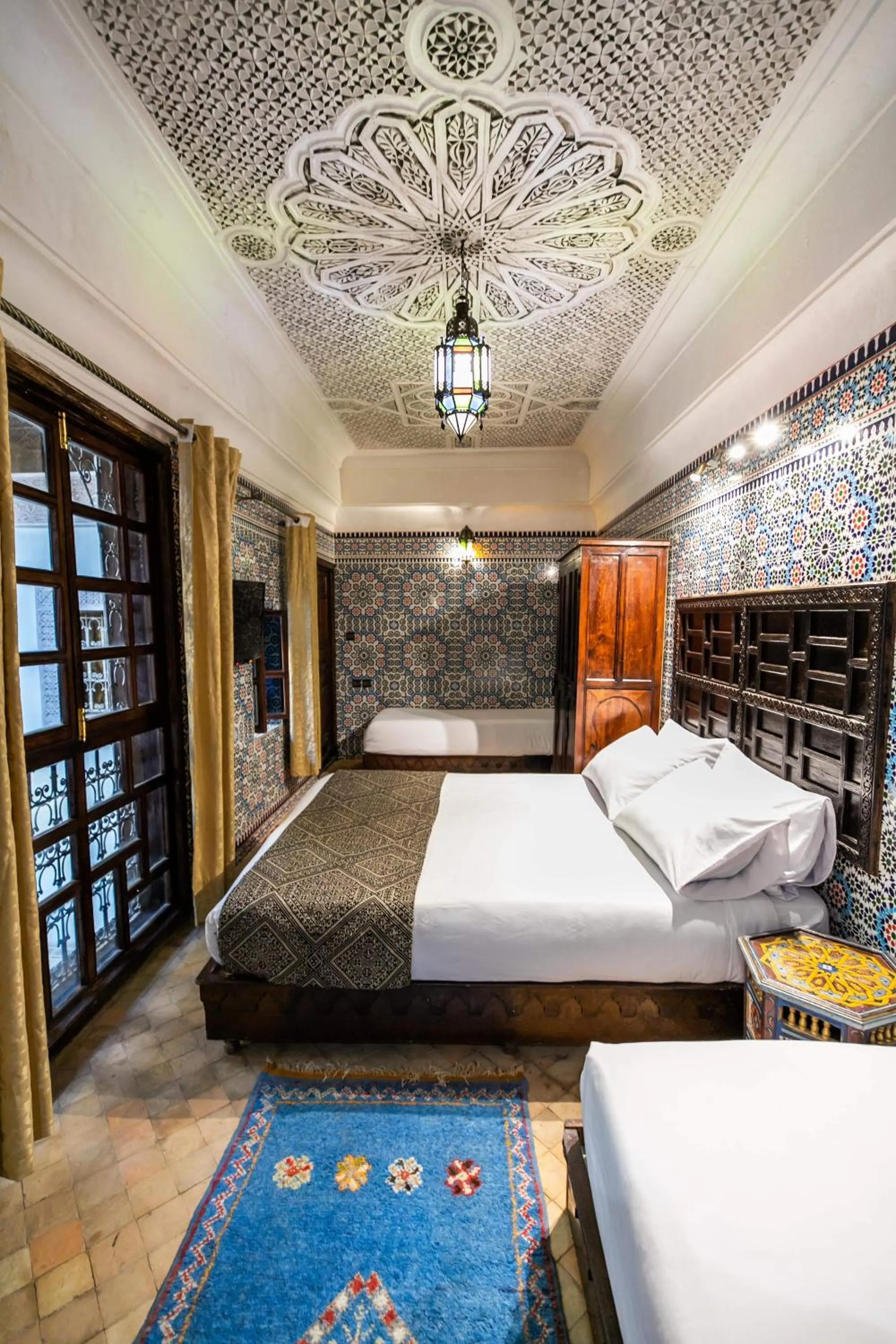 Bed in Riad Fes Aicha & SPA