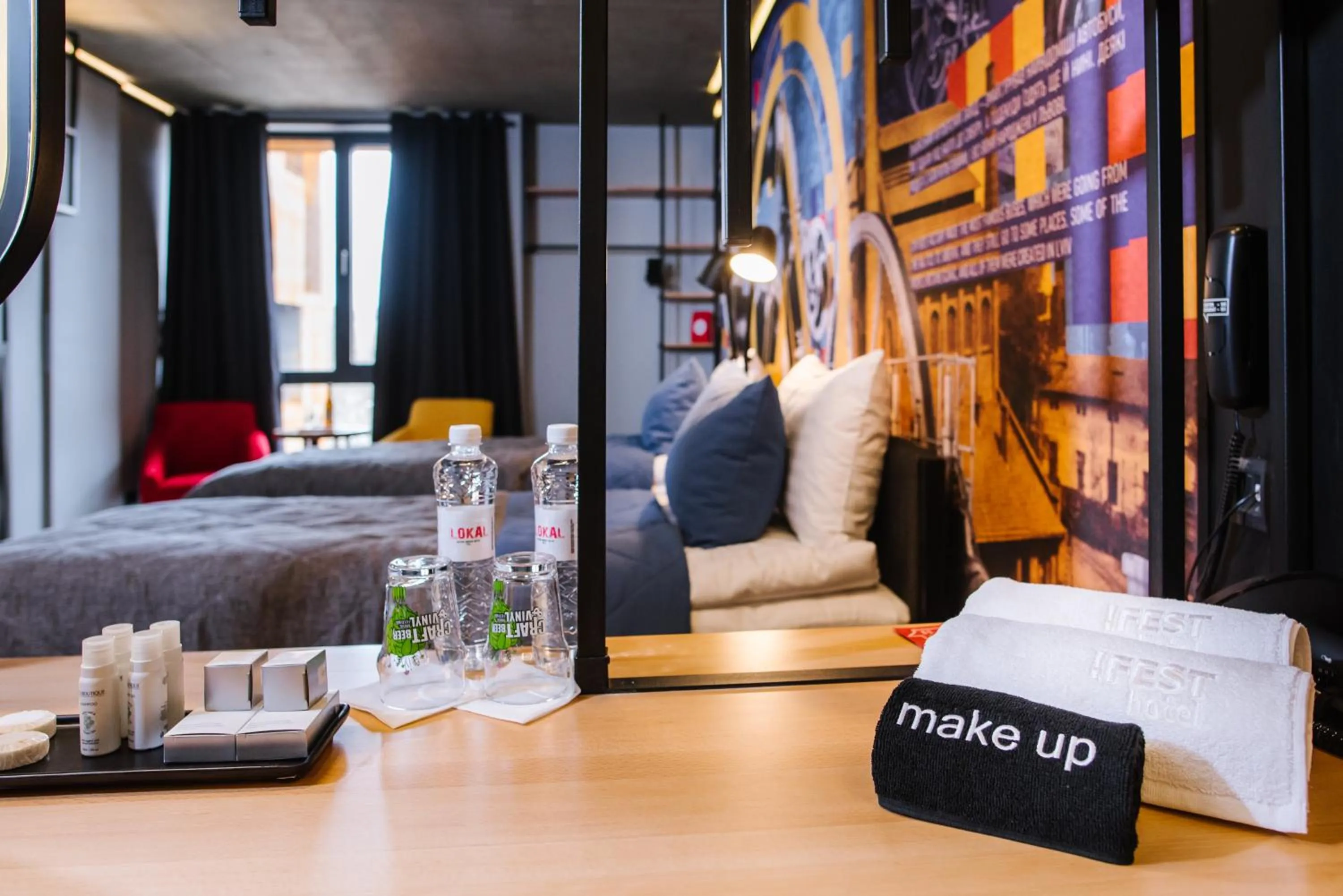 towels, Bed in !FEST Hotel