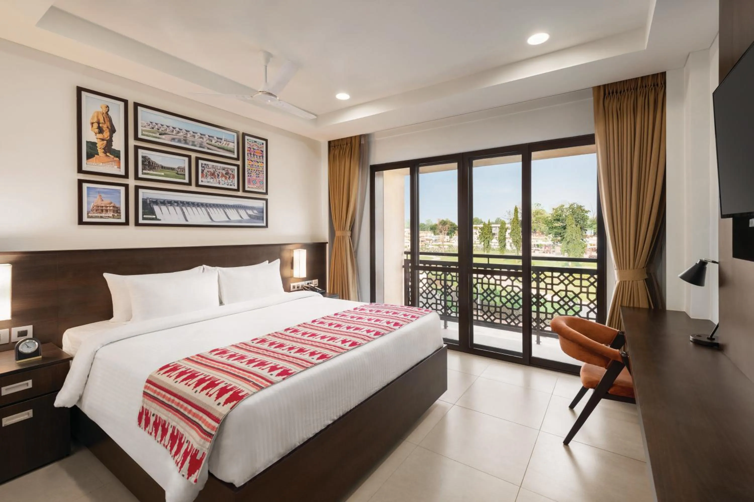 Photo of the whole room, Bed in Ramada Encore by Wyndham Statue of Unity