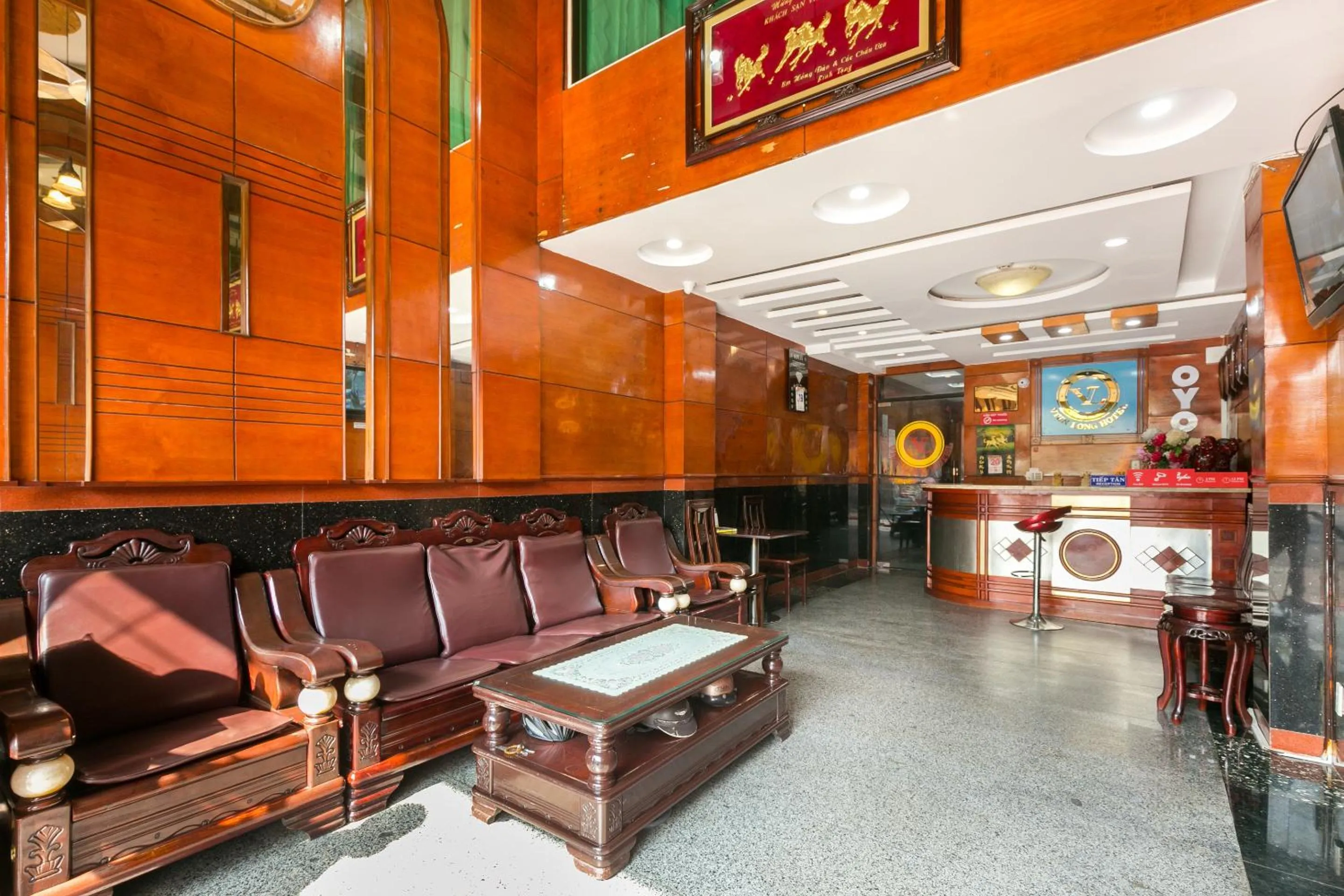 Lobby or reception in NGAN HA Hotel