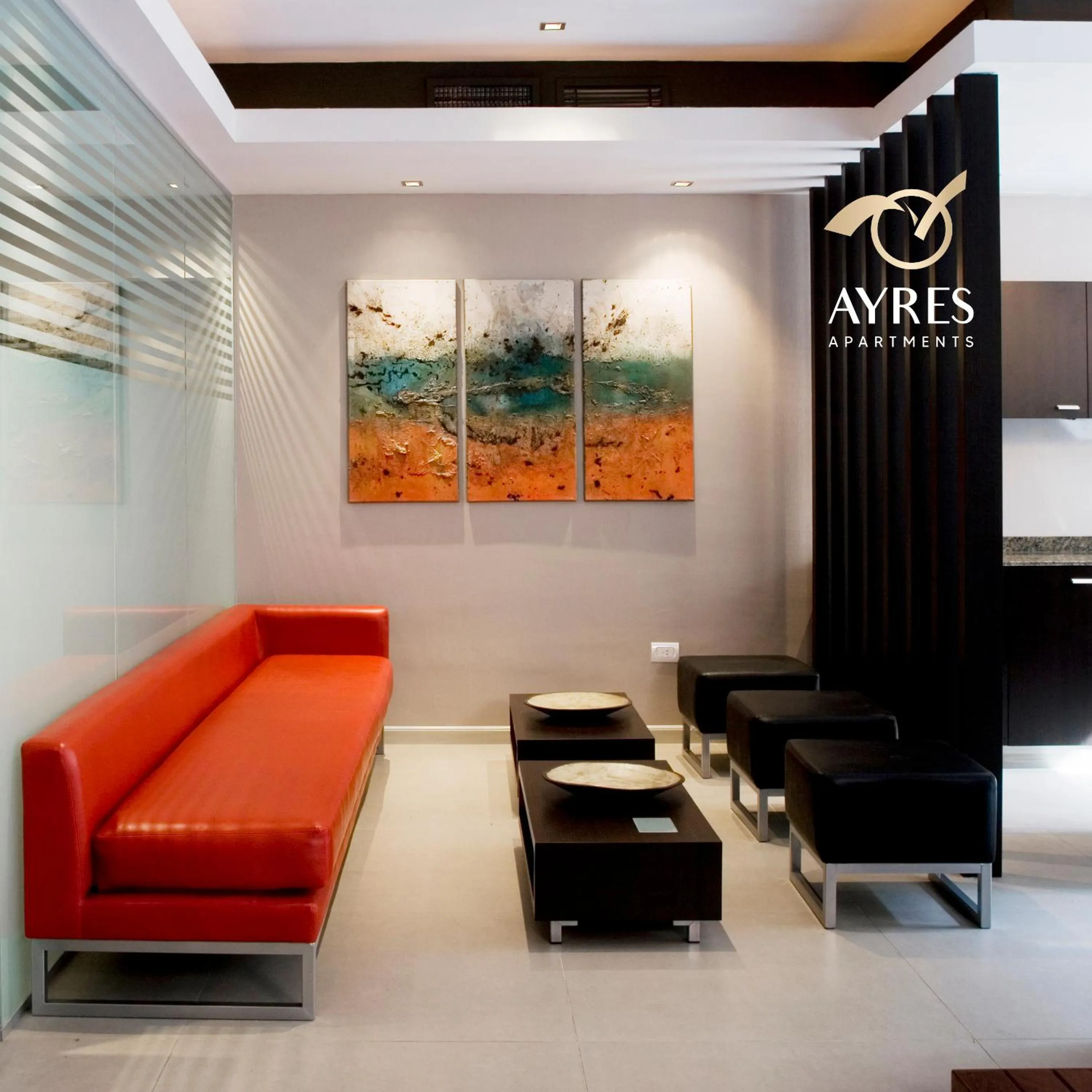 Seating area in Ayres Apartments Recoleta - Guido 1980