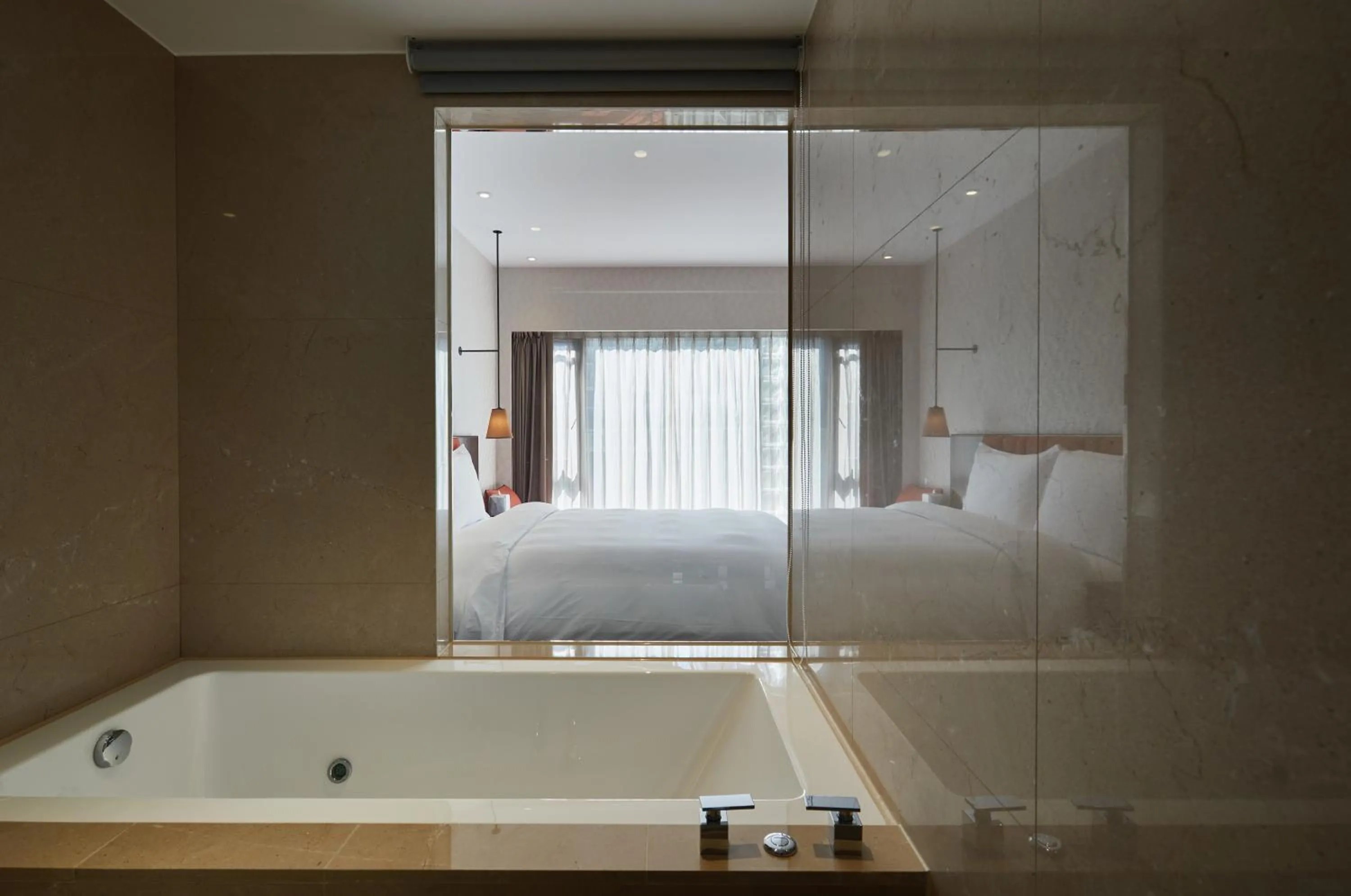 Bathroom, Bed in Tango Inn Taipei ZhongShan