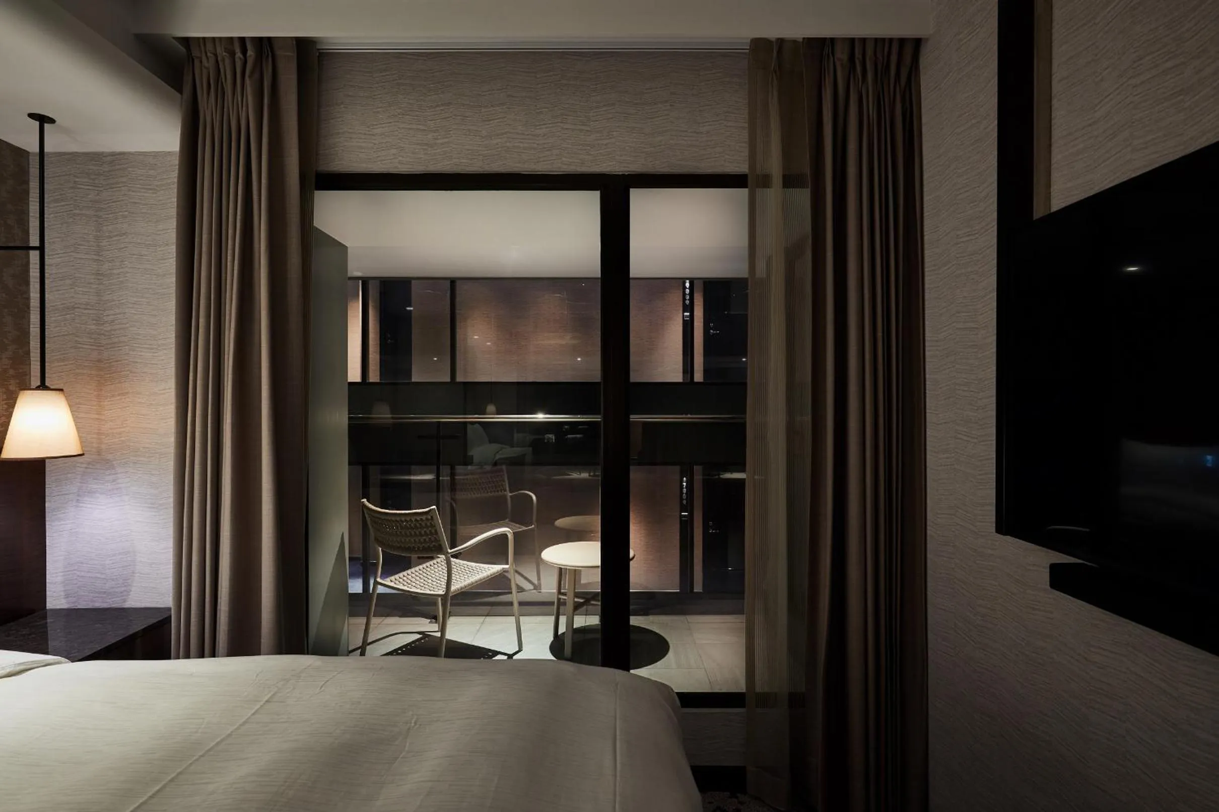 Balcony/Terrace, Bed in Tango Inn Taipei ZhongShan