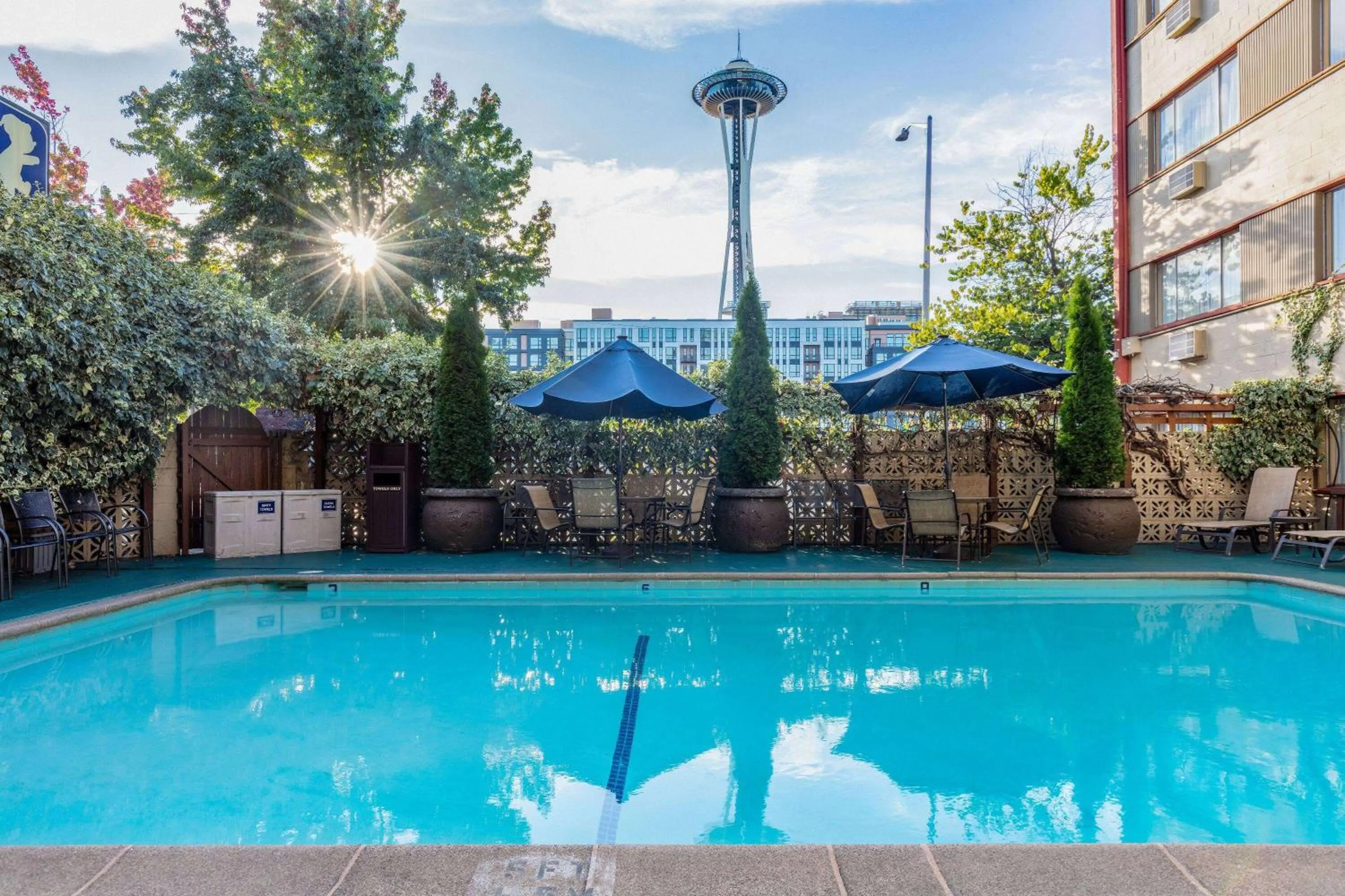 Pool view in Travelodge by Wyndham Seattle By The Space Needle