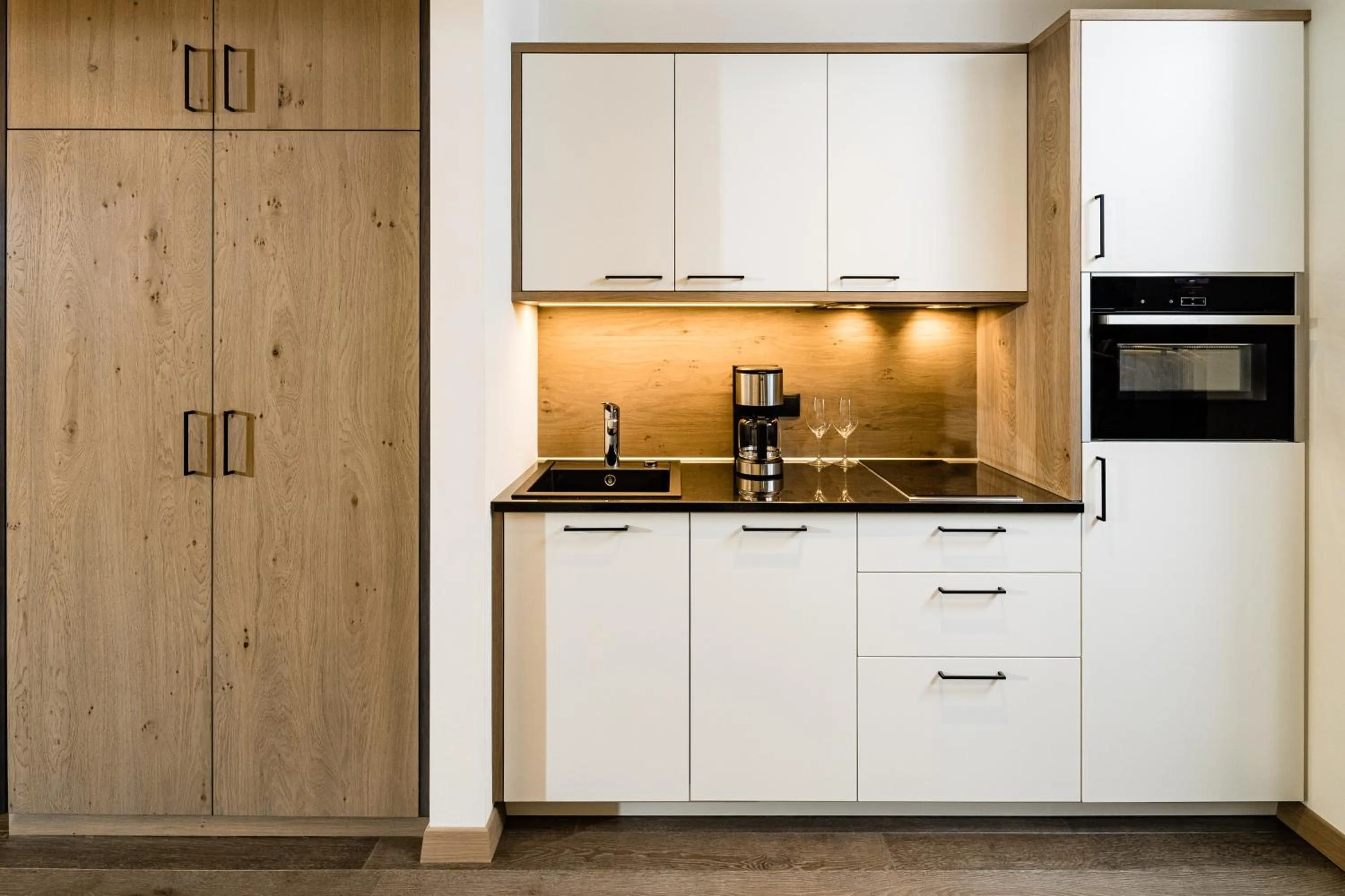 Kitchen or kitchenette in Panorama Residence Saltauserhof Resort