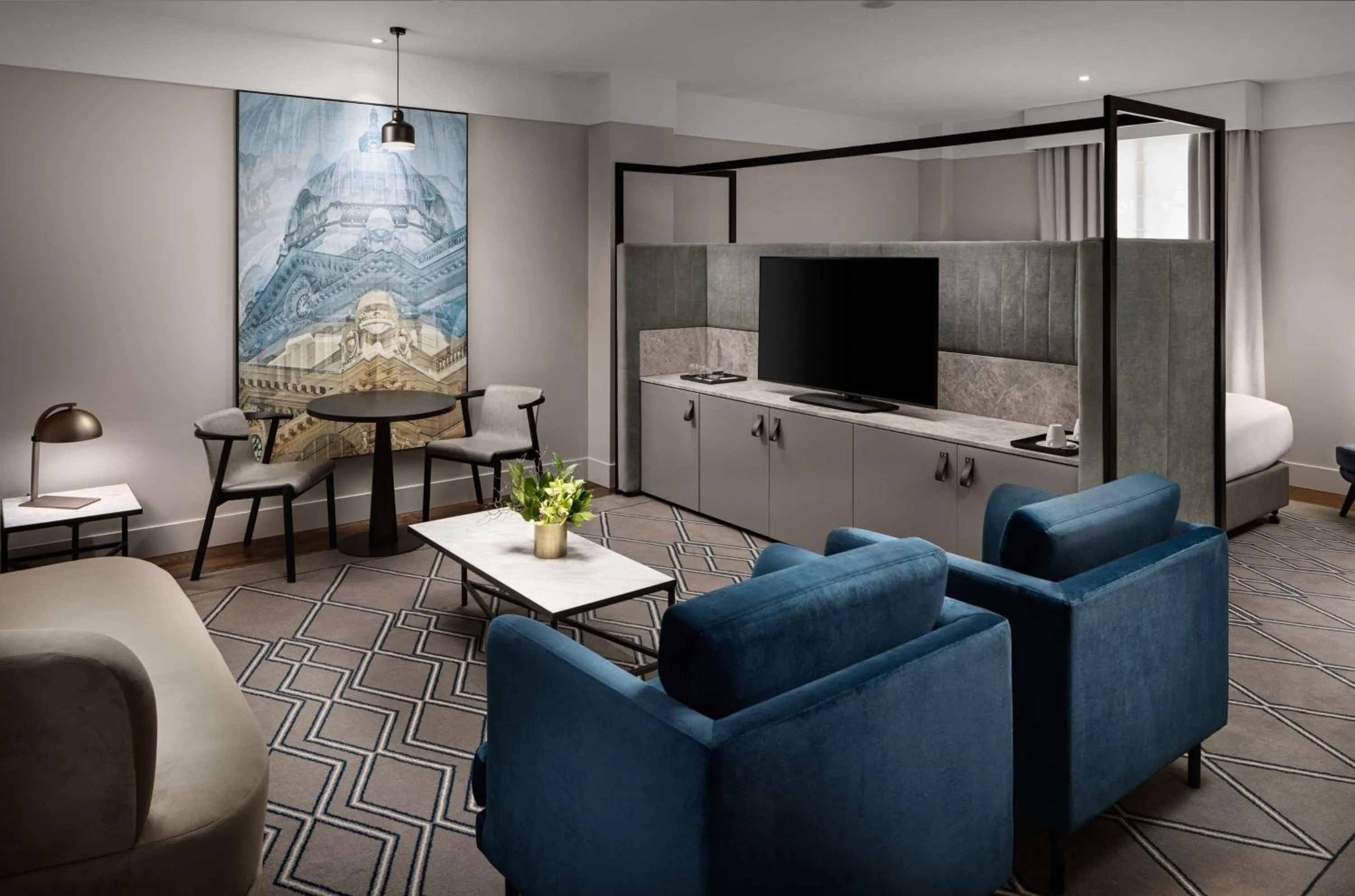 Living room in Hilton Melbourne Little Queen Street